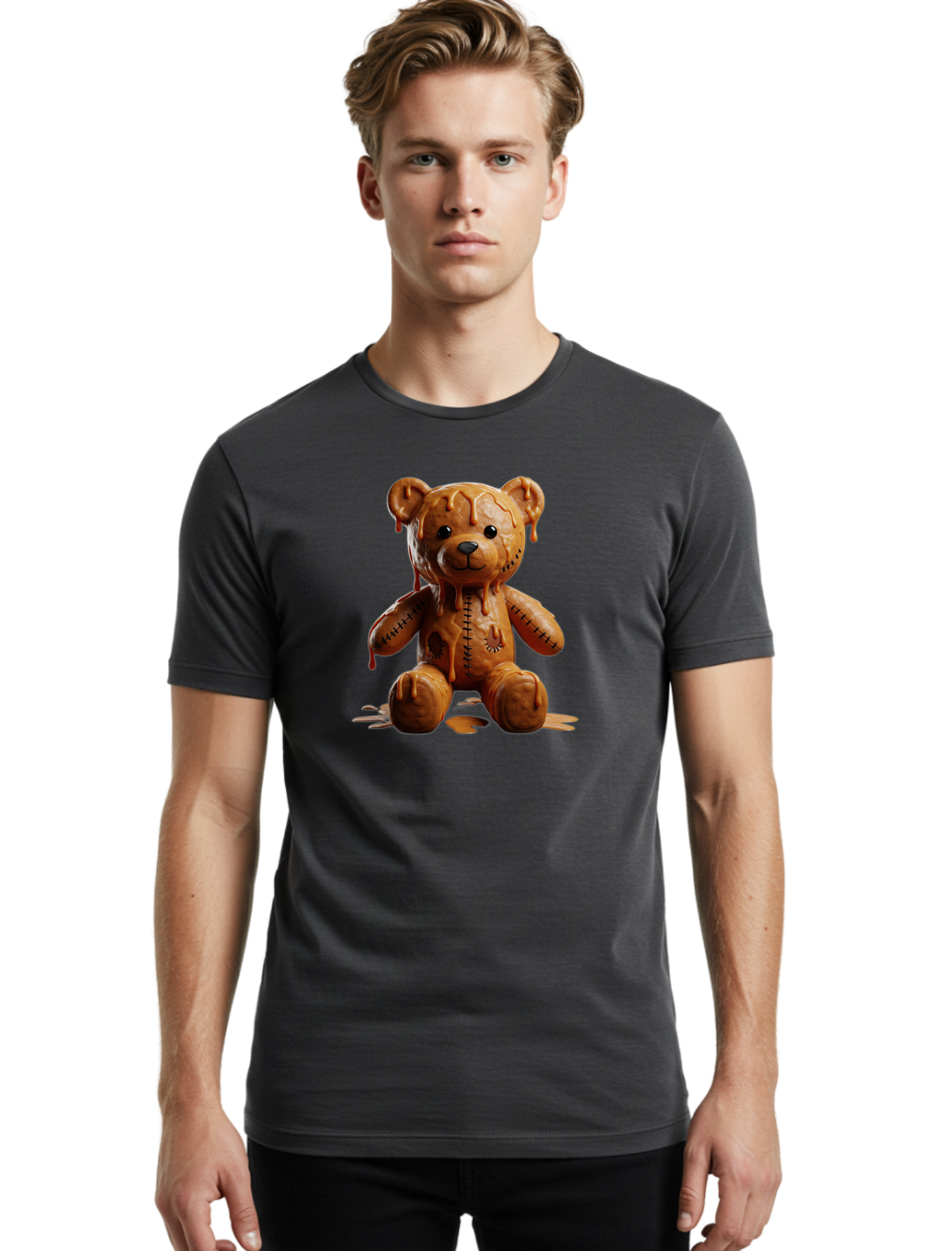 Melting-Teddy-Bear Men'S Graphic Tee, 100% Cotton, Comfortable Casual Summer Wear, Machine Washable, Vintage Camera, Old Camera, Antique Camera, Black Camera, Classic Photography, Photography Equipment, Nostalgic Device, Film Camera, Baf910