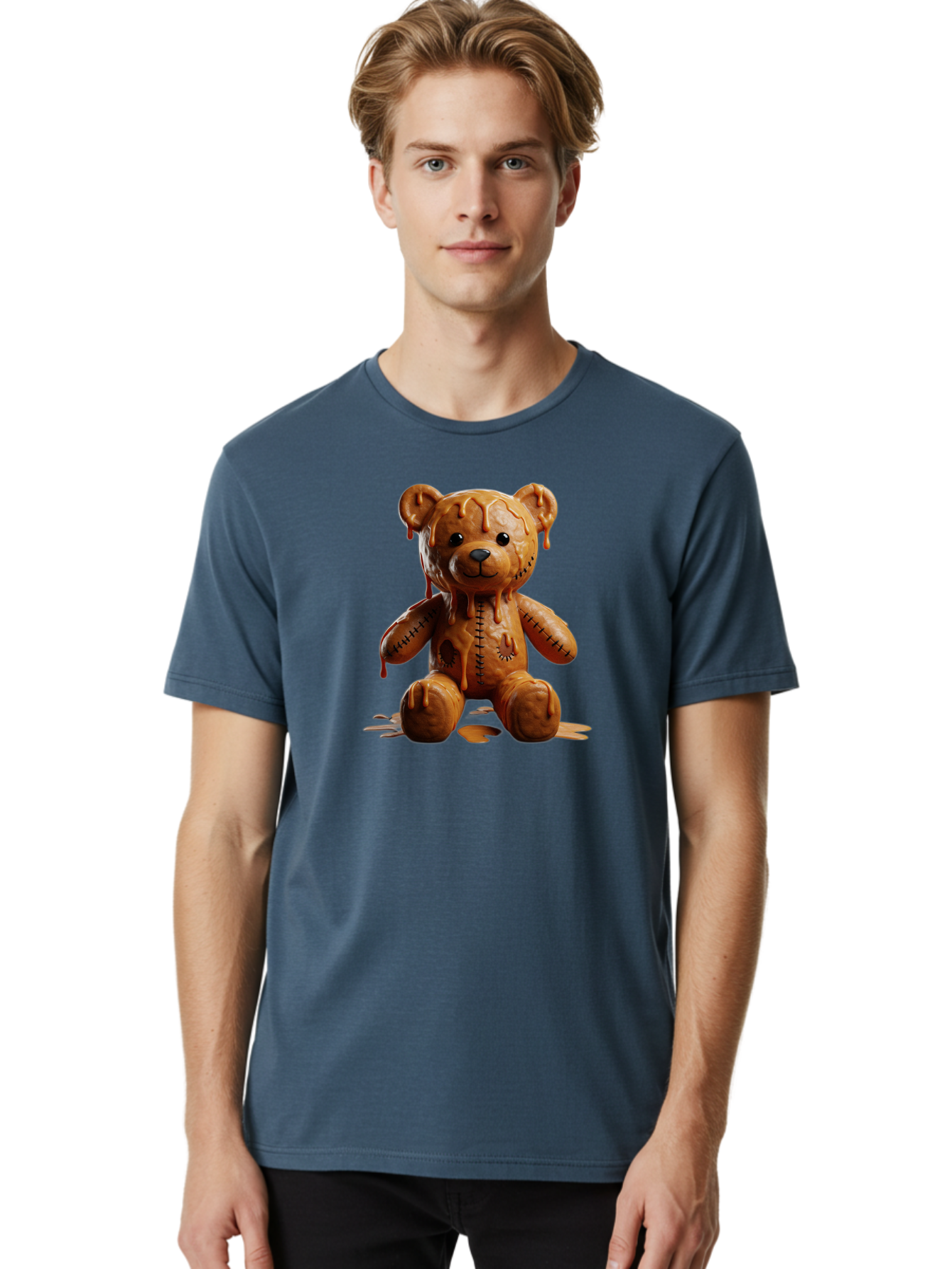 Melting-Teddy-Bear Men'S Graphic Tee, 100% Cotton, Comfortable Casual Summer Wear, Machine Washable, Vintage Camera, Old Camera, Antique Camera, Black Camera, Classic Photography, Photography Equipment, Nostalgic Device, Film Camera, Baf910