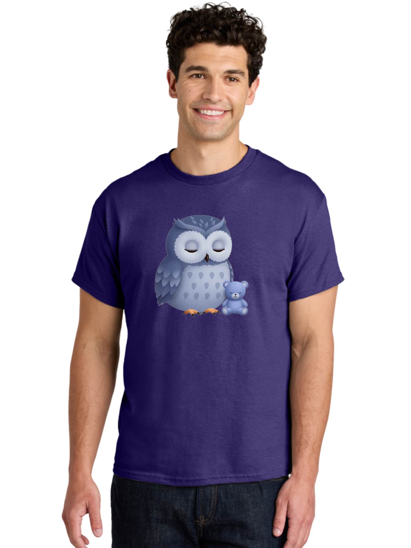 Owl-And-Teddy-2 Men'S Graphic Tee, 100% Cotton, Comfortable Casual Summer Wear, Machine Washable, Vintage Camera, Old Camera, Antique Camera, Black Camera, Classic Photography, Photography Equipment, Nostalgic Device, Film Camera, Camera Art Baf913