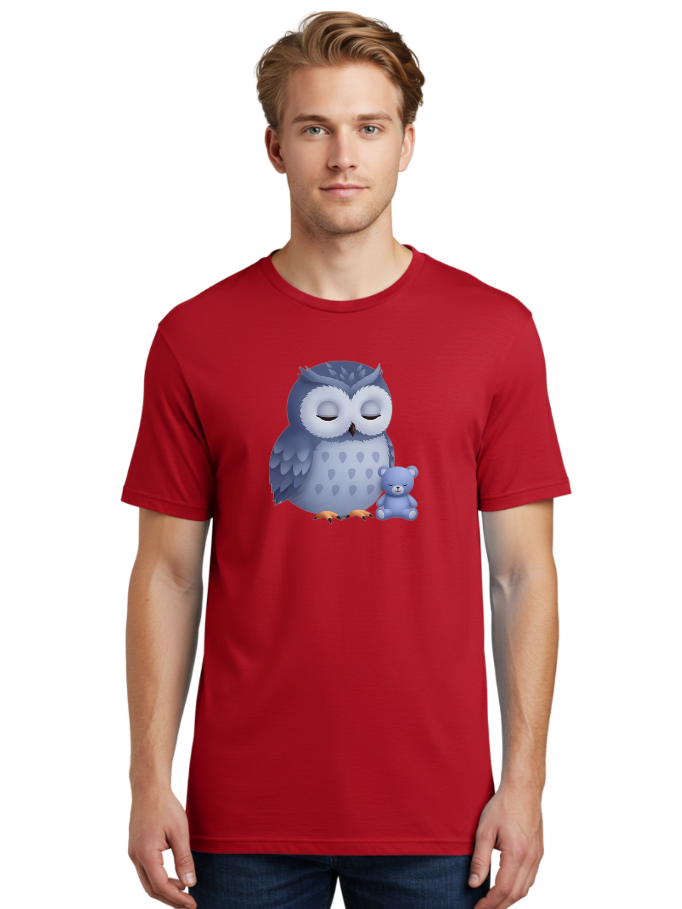 Owl-And-Teddy-2 Men'S Graphic Tee, 100% Cotton, Comfortable Casual Summer Wear, Machine Washable, Vintage Camera, Old Camera, Antique Camera, Black Camera, Classic Photography, Photography Equipment, Nostalgic Device, Film Camera, Camera Art Baf913