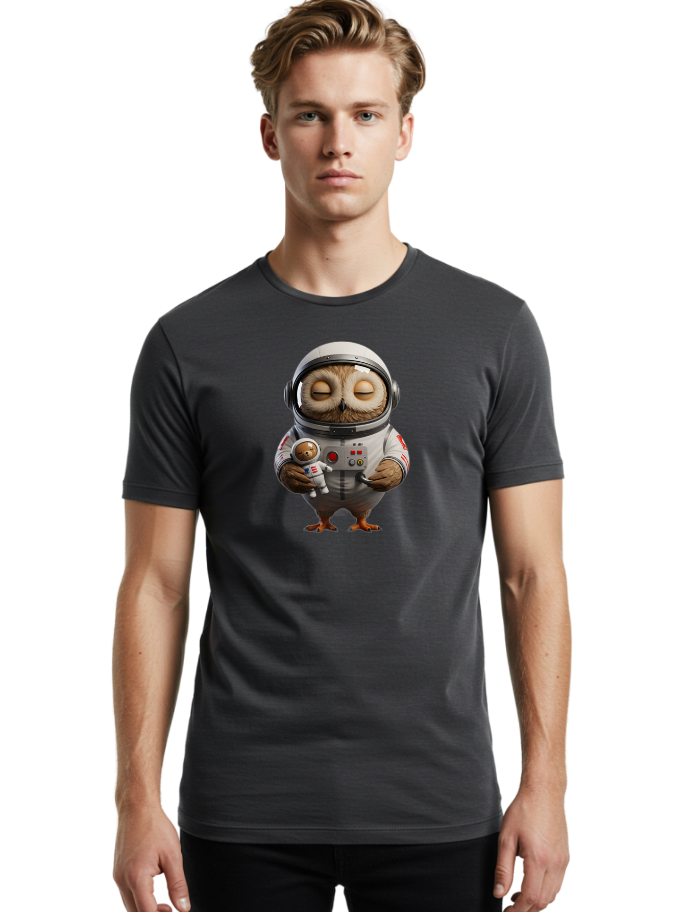 Owl-Astronaut Men'S Graphic Tee, 100% Cotton, Comfortable Casual Summer Wear, Machine Washable, Vintage Camera, Old Camera, Antique Camera, Black Camera, Classic Photography, Photography Equipment, Nostalgic Device, Film Camera, Camera Art Baf915