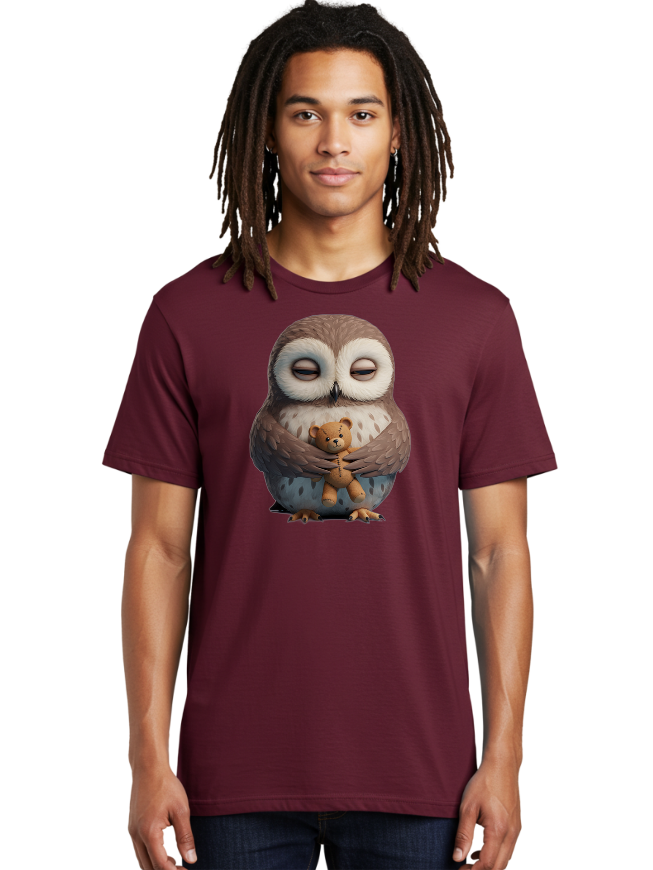 Owl-Holding-Teddy Men'S Graphic Tee, 100% Cotton, Comfortable Casual Summer Wear, Machine Washable, Vintage Camera, Old Camera, Antique Camera, Black Camera, Classic Photography, Photography Equipment, Nostalgic Device, Film Camera, Camera Art Baf918