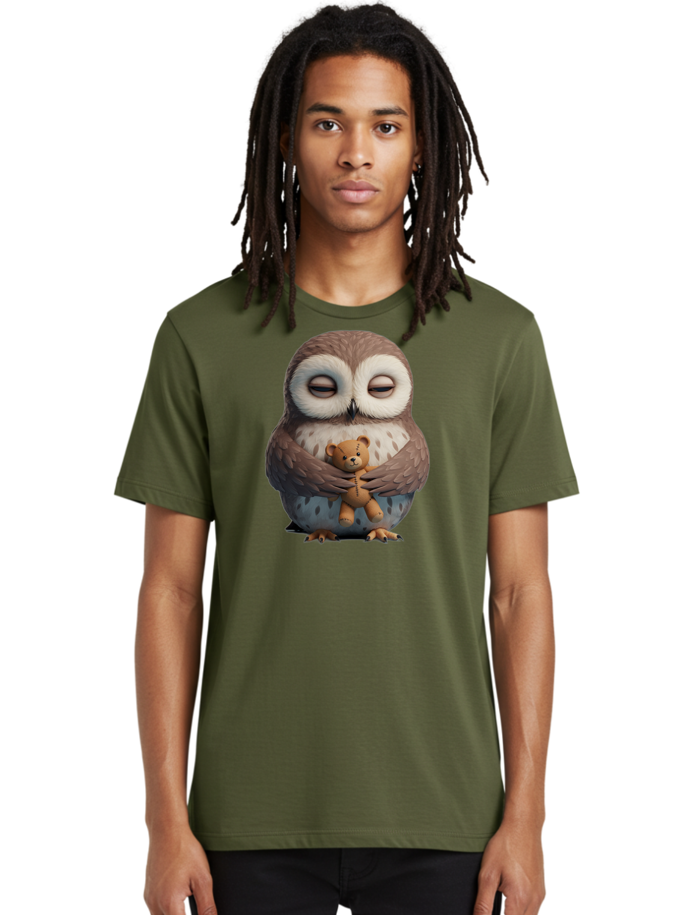 Owl-Holding-Teddy Men'S Graphic Tee, 100% Cotton, Comfortable Casual Summer Wear, Machine Washable, Vintage Camera, Old Camera, Antique Camera, Black Camera, Classic Photography, Photography Equipment, Nostalgic Device, Film Camera, Camera Art Baf918