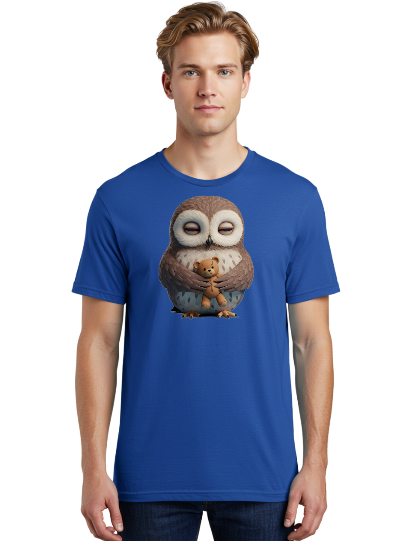 Owl-Holding-Teddy Men'S Graphic Tee, 100% Cotton, Comfortable Casual Summer Wear, Machine Washable, Vintage Camera, Old Camera, Antique Camera, Black Camera, Classic Photography, Photography Equipment, Nostalgic Device, Film Camera, Camera Art Baf918