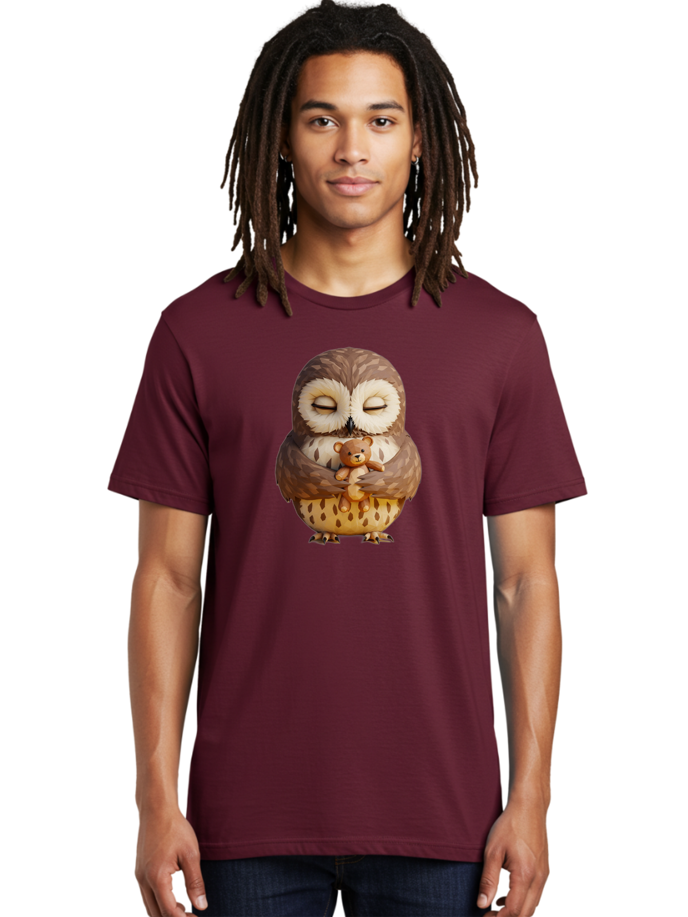 Owl-Hugging-Teddy-1 Men'S Graphic Tee, 100% Cotton, Comfortable Casual Summer Wear, Machine Washable, Vintage Camera, Old Camera, Antique Camera, Black Camera, Classic Photography, Photography Equipment, Nostalgic Device, Film Camera, Baf919