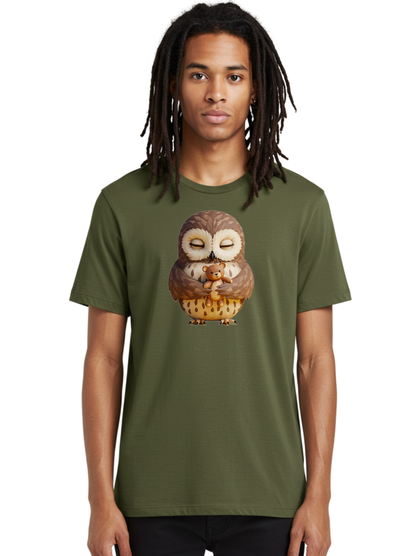 Owl-Hugging-Teddy-1 Men'S Graphic Tee, 100% Cotton, Comfortable Casual Summer Wear, Machine Washable, Vintage Camera, Old Camera, Antique Camera, Black Camera, Classic Photography, Photography Equipment, Nostalgic Device, Film Camera, Baf919