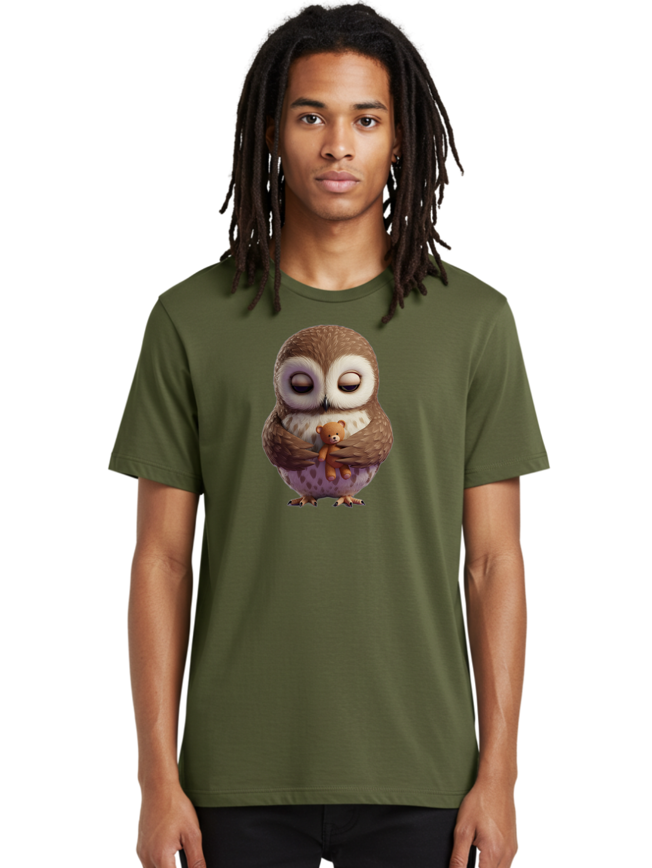 Owl-Hugging-Teddy-2 Men'S Graphic Tee, 100% Cotton, Comfortable Casual Summer Wear, Machine Washable, Vintage Camera, Old Camera, Antique Camera, Black Camera, Classic Photography, Photography Equipment, Nostalgic Device, Film Camera, Baf920