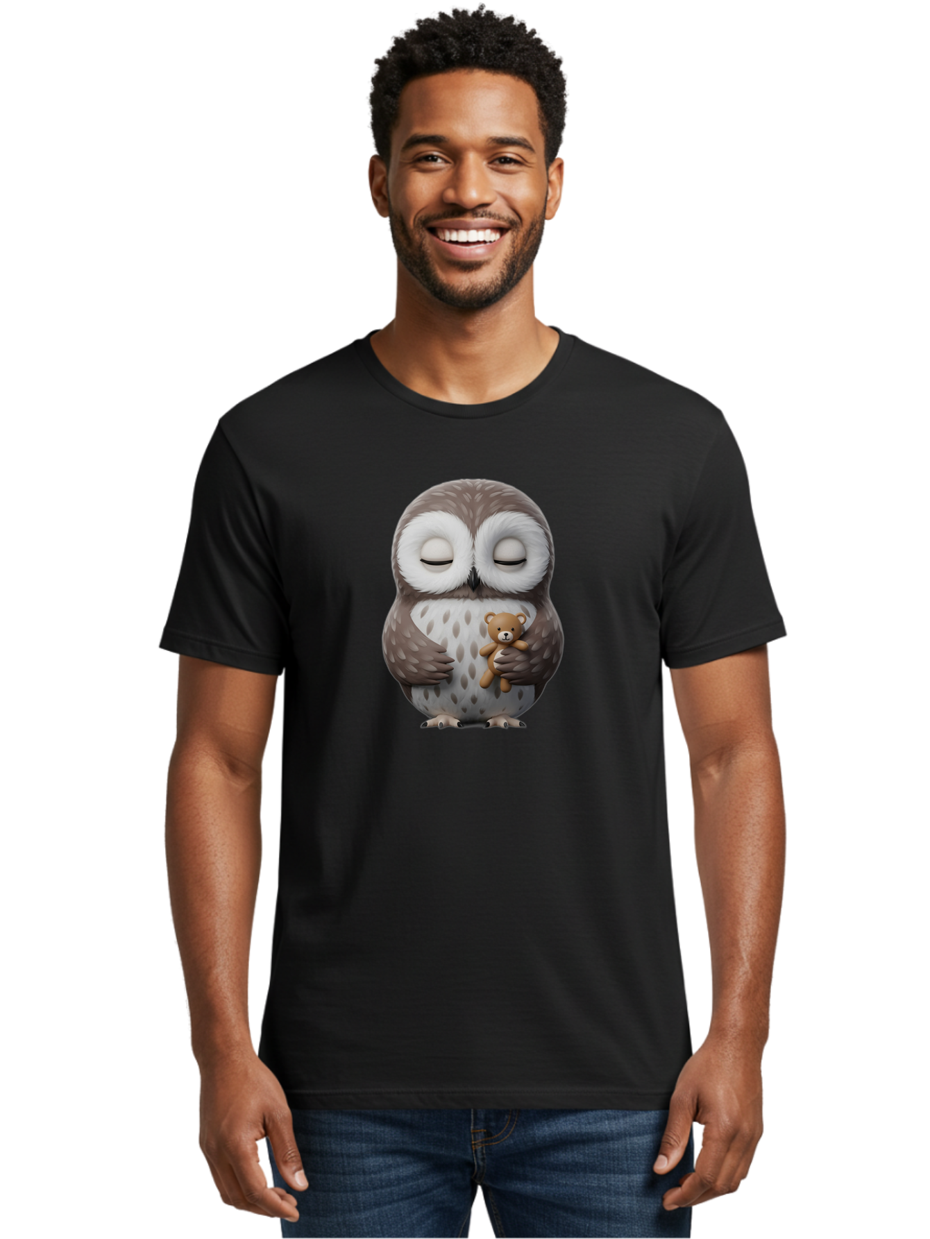 Owl-Hugging-Teddy-3 Men'S Graphic Tee, 100% Cotton, Comfortable Casual Summer Wear, Machine Washable, Vintage Camera, Old Camera, Antique Camera, Black Camera, Classic Photography, Photography Equipment, Nostalgic Device, Film Camera, Baf921