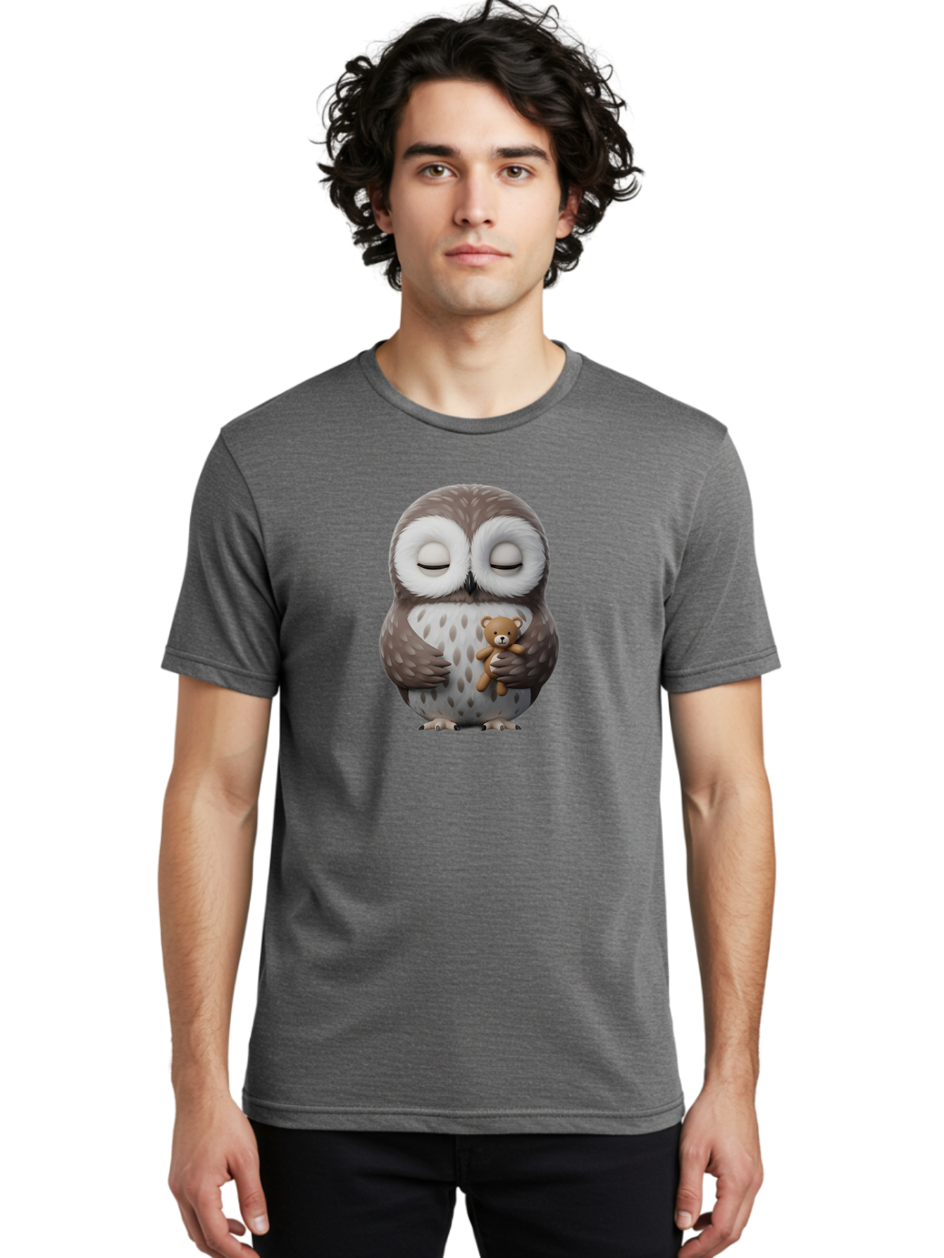 Owl-Hugging-Teddy-3 Men'S Graphic Tee, 100% Cotton, Comfortable Casual Summer Wear, Machine Washable, Vintage Camera, Old Camera, Antique Camera, Black Camera, Classic Photography, Photography Equipment, Nostalgic Device, Film Camera, Baf921