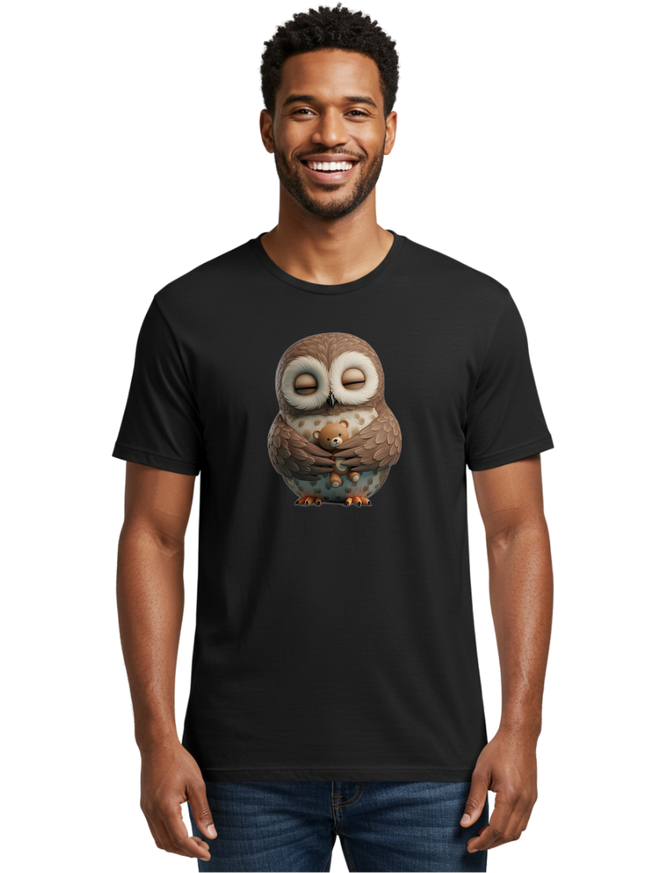 Owl-Hugging-Teddy-5 Men'S Graphic Tee, 100% Cotton, Comfortable Casual Summer Wear, Machine Washable, Vintage Camera, Old Camera, Antique Camera, Black Camera, Classic Photography, Photography Equipment, Nostalgic Device, Film Camera, Baf923