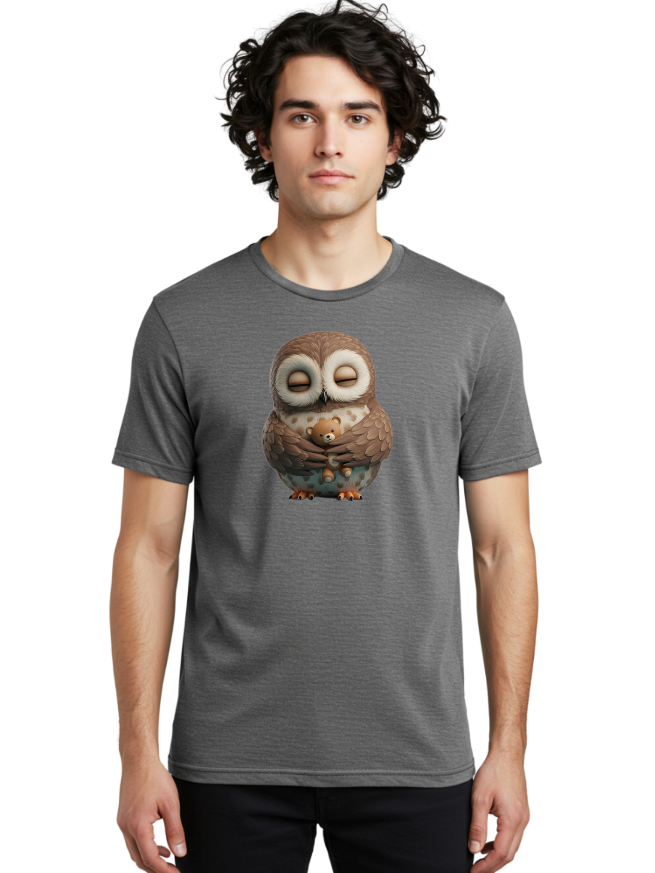 Owl-Hugging-Teddy-5 Men'S Graphic Tee, 100% Cotton, Comfortable Casual Summer Wear, Machine Washable, Vintage Camera, Old Camera, Antique Camera, Black Camera, Classic Photography, Photography Equipment, Nostalgic Device, Film Camera, Baf923