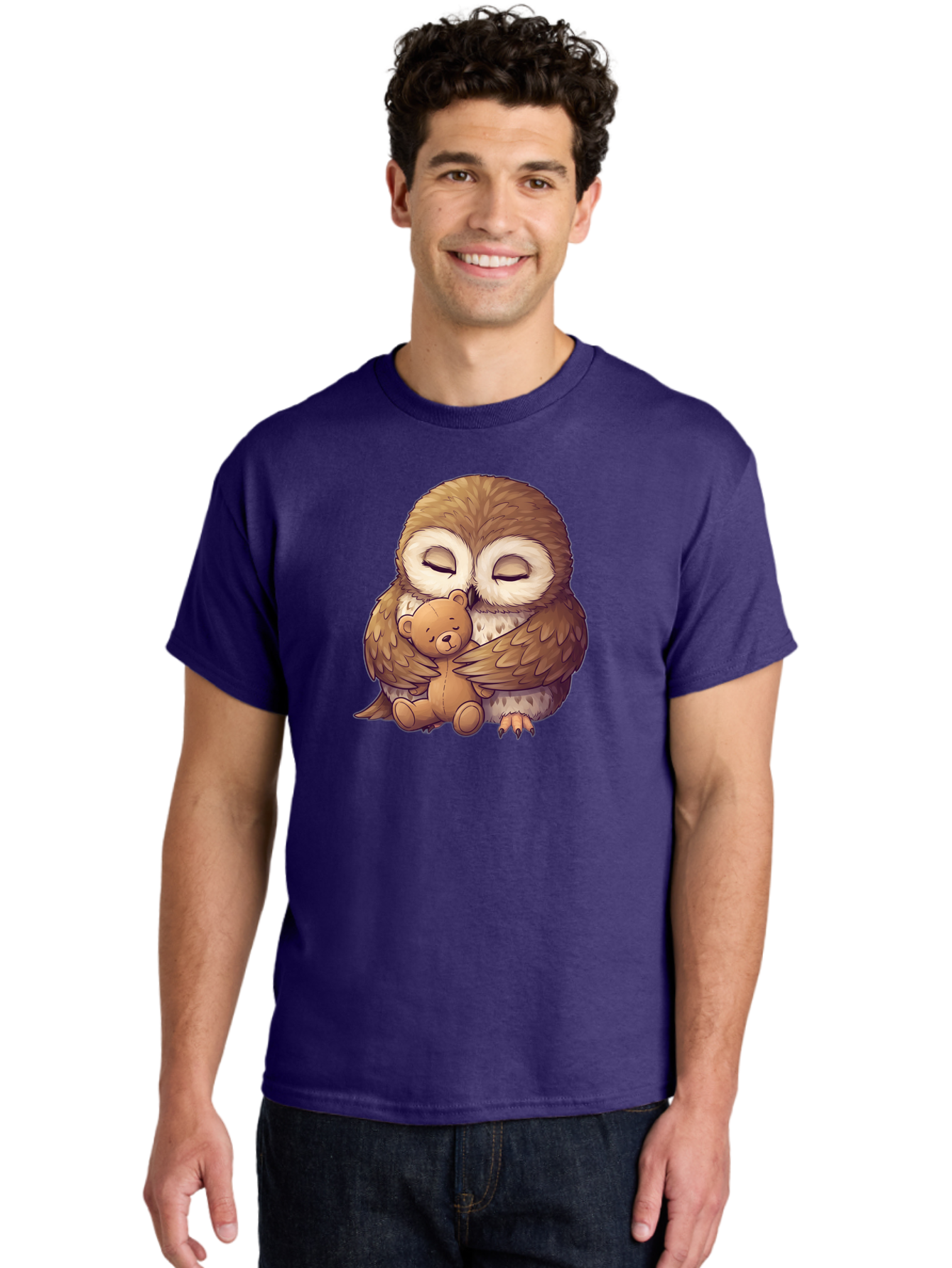 Owl-Hugging-Teddy-7 Men'S Graphic Tee, 100% Cotton, Comfortable Casual Summer Wear, Machine Washable, Vintage Camera, Old Camera, Antique Camera, Black Camera, Classic Photography, Photography Equipment, Nostalgic Device, Film Camera, Baf925