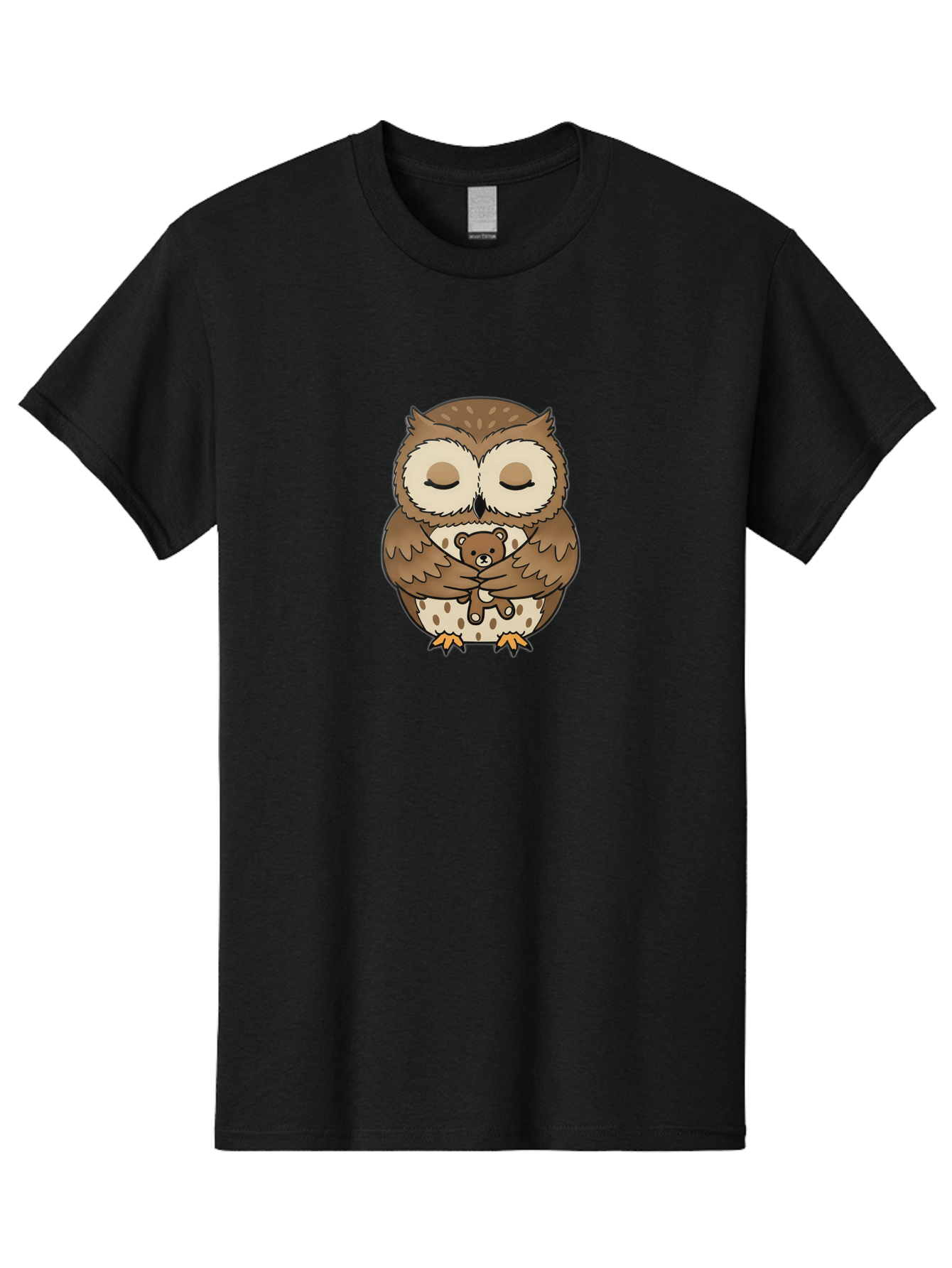 Owl-Hugging-Teddy-Bear-1 Men'S Graphic Tee, 100% Cotton, Comfortable Casual Summer Wear, Machine Washable, Vintage Camera, Old Camera, Antique Camera, Black Camera, Classic Photography, Photography Equipment, Nostalgic Device, Film Camera, Baf926