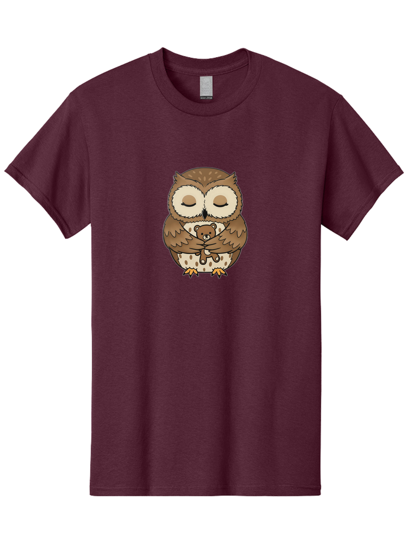 Owl-Hugging-Teddy-Bear-1 Men'S Graphic Tee, 100% Cotton, Comfortable Casual Summer Wear, Machine Washable, Vintage Camera, Old Camera, Antique Camera, Black Camera, Classic Photography, Photography Equipment, Nostalgic Device, Film Camera, Baf926
