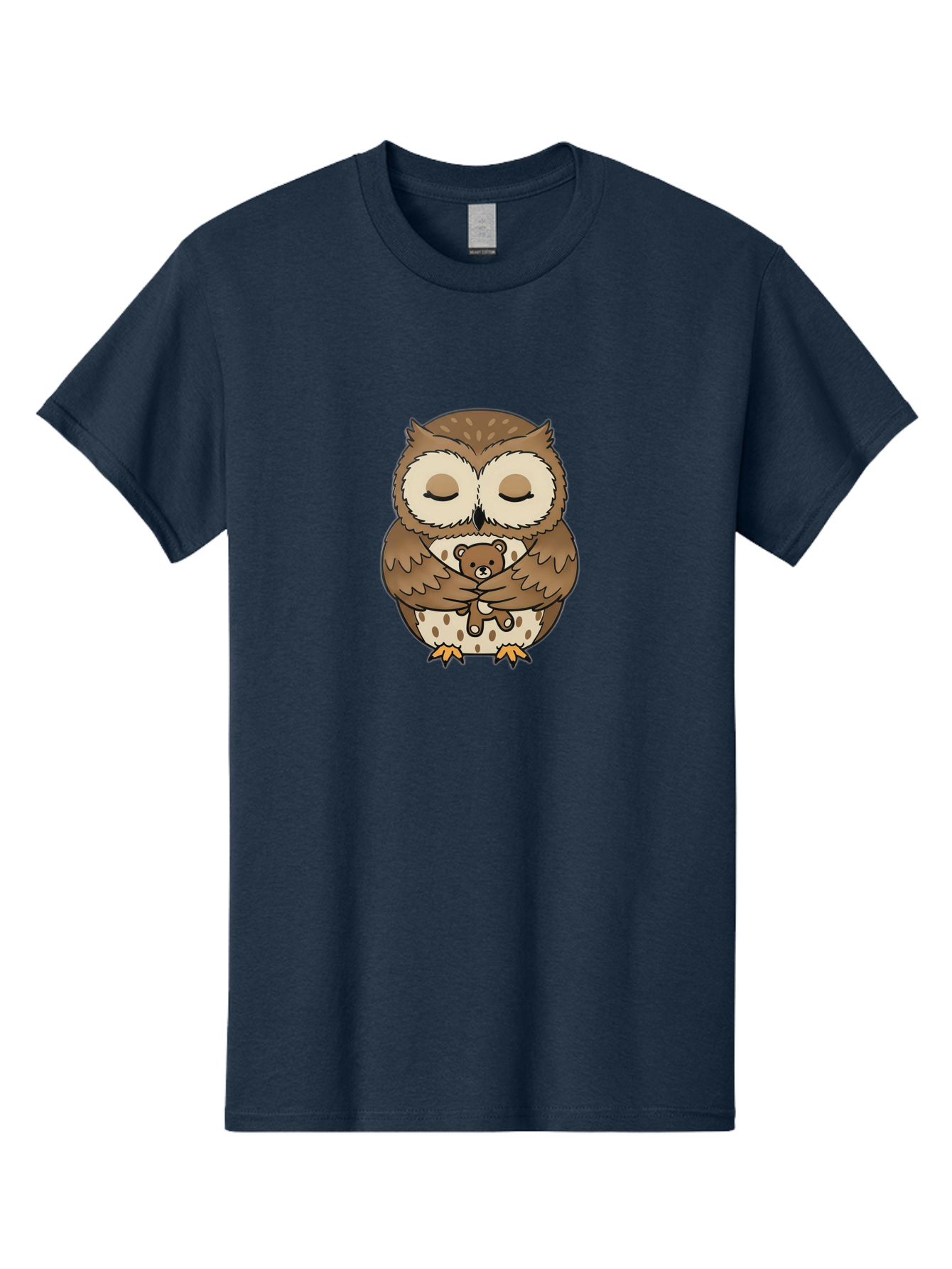 Owl-Hugging-Teddy-Bear-1 Men'S Graphic Tee, 100% Cotton, Comfortable Casual Summer Wear, Machine Washable, Vintage Camera, Old Camera, Antique Camera, Black Camera, Classic Photography, Photography Equipment, Nostalgic Device, Film Camera, Baf926