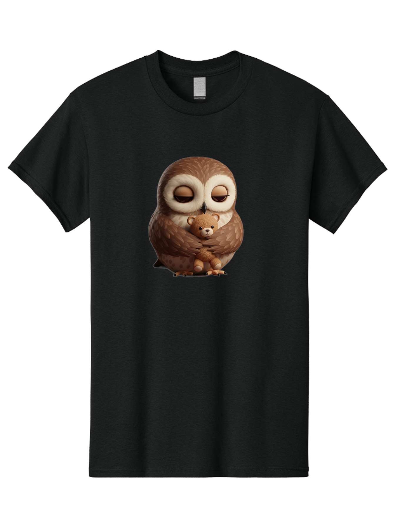Owl-Hugging-Teddy-Bear-2 Men'S Graphic Tee, 100% Cotton, Comfortable Casual Summer Wear, Machine Washable, Vintage Camera, Old Camera, Antique Camera, Black Camera, Classic Photography, Photography Equipment, Nostalgic Device, Film Camera, Baf927
