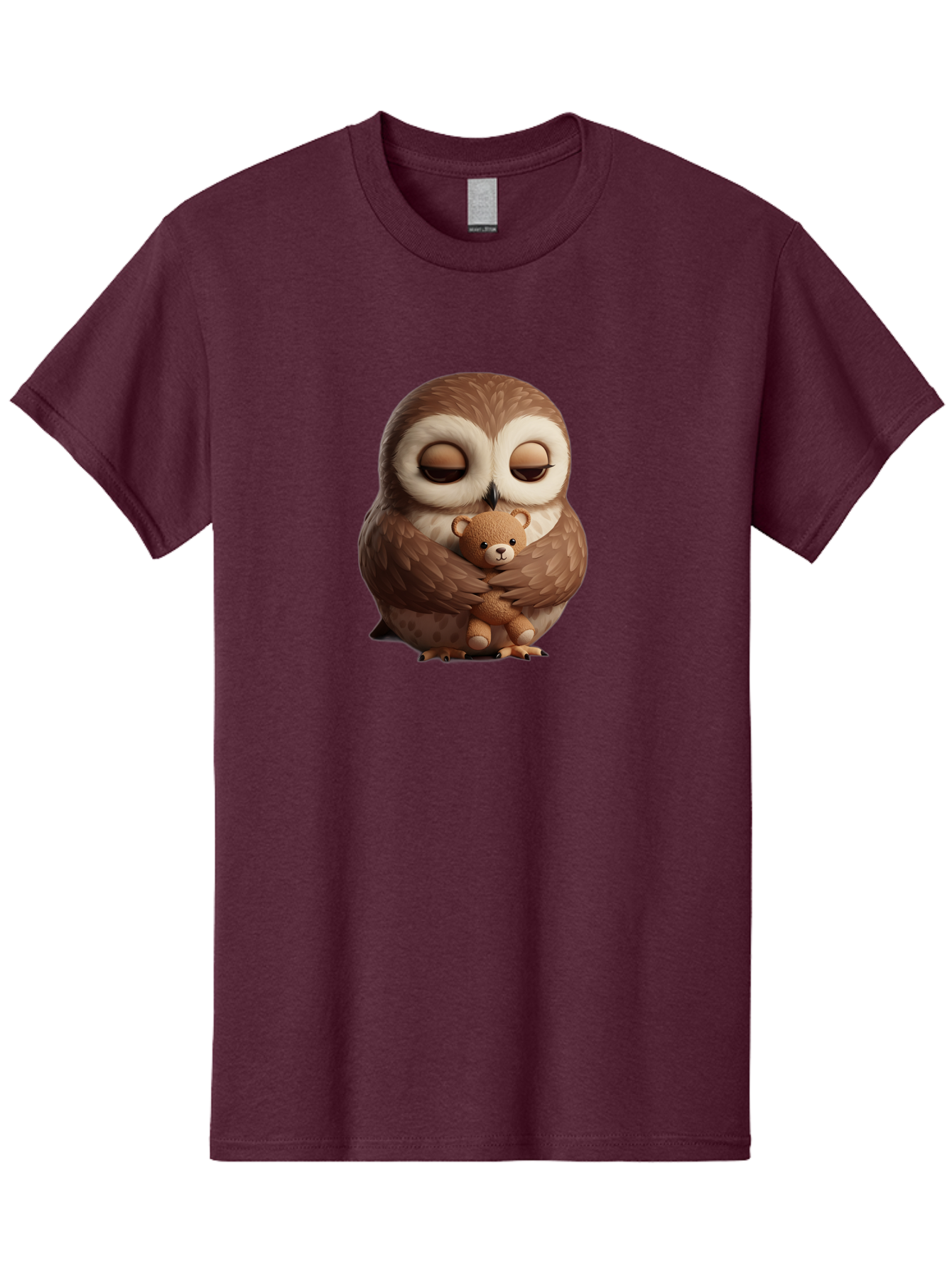 Owl-Hugging-Teddy-Bear-2 Men'S Graphic Tee, 100% Cotton, Comfortable Casual Summer Wear, Machine Washable, Vintage Camera, Old Camera, Antique Camera, Black Camera, Classic Photography, Photography Equipment, Nostalgic Device, Film Camera, Baf927