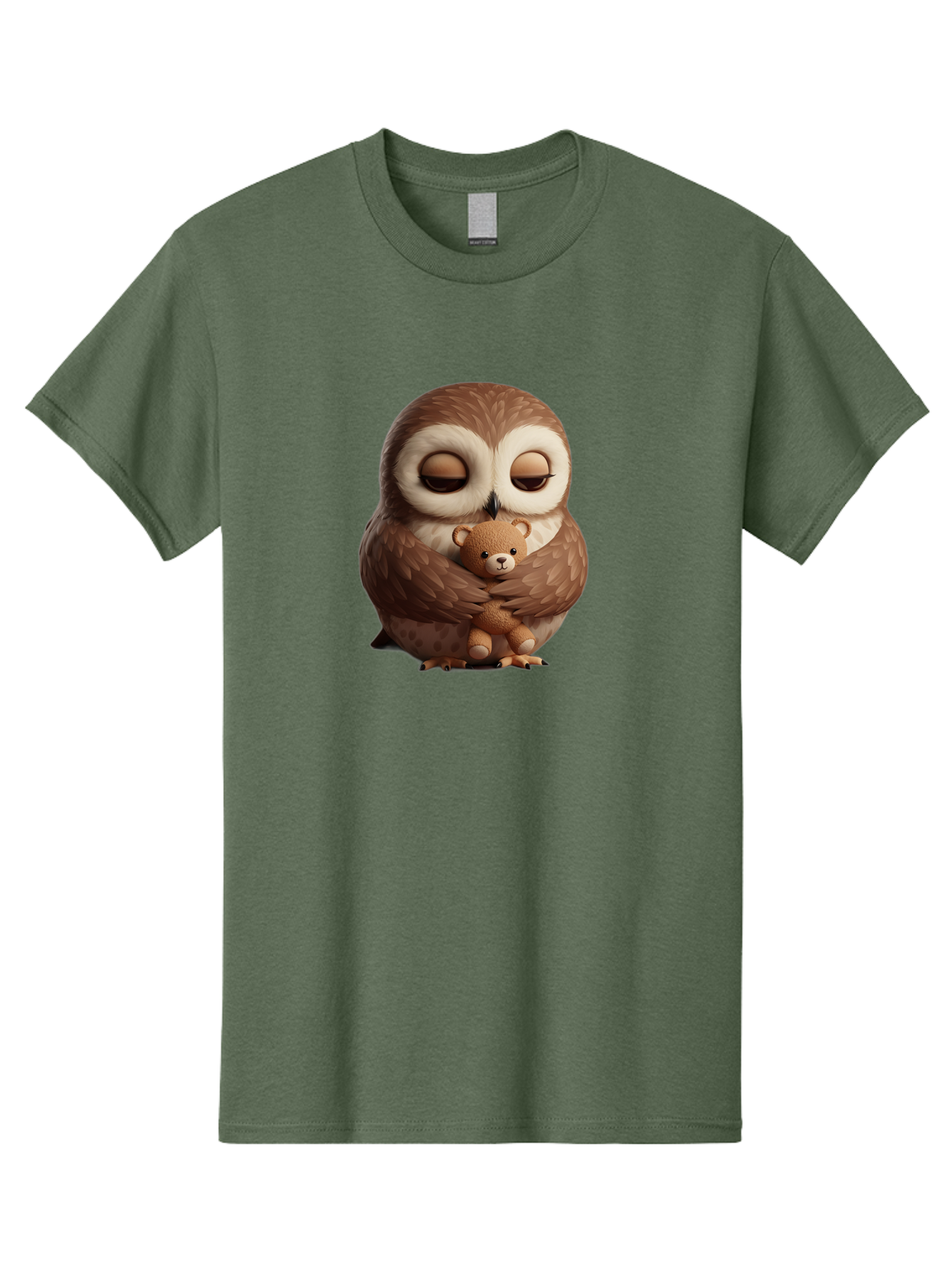 Owl-Hugging-Teddy-Bear-2 Men'S Graphic Tee, 100% Cotton, Comfortable Casual Summer Wear, Machine Washable, Vintage Camera, Old Camera, Antique Camera, Black Camera, Classic Photography, Photography Equipment, Nostalgic Device, Film Camera, Baf927