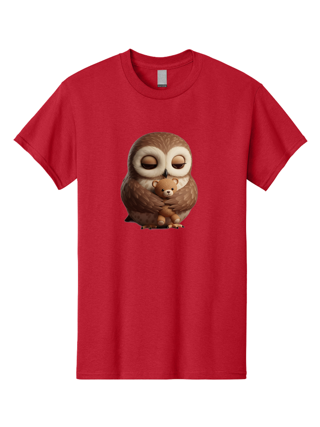 Owl-Hugging-Teddy-Bear-2 Men'S Graphic Tee, 100% Cotton, Comfortable Casual Summer Wear, Machine Washable, Vintage Camera, Old Camera, Antique Camera, Black Camera, Classic Photography, Photography Equipment, Nostalgic Device, Film Camera, Baf927