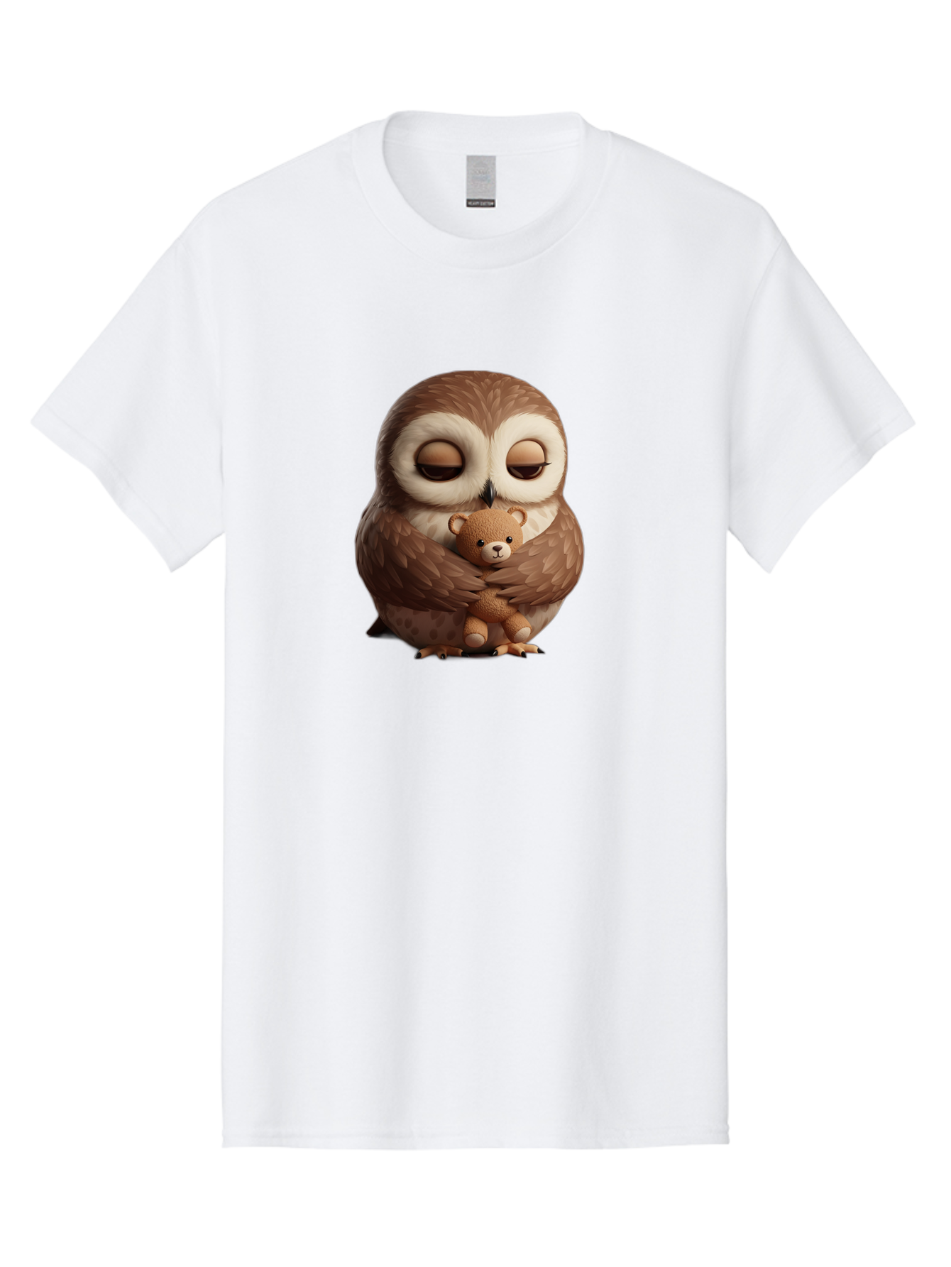 Owl-Hugging-Teddy-Bear-2 Men'S Graphic Tee, 100% Cotton, Comfortable Casual Summer Wear, Machine Washable, Vintage Camera, Old Camera, Antique Camera, Black Camera, Classic Photography, Photography Equipment, Nostalgic Device, Film Camera, Baf927