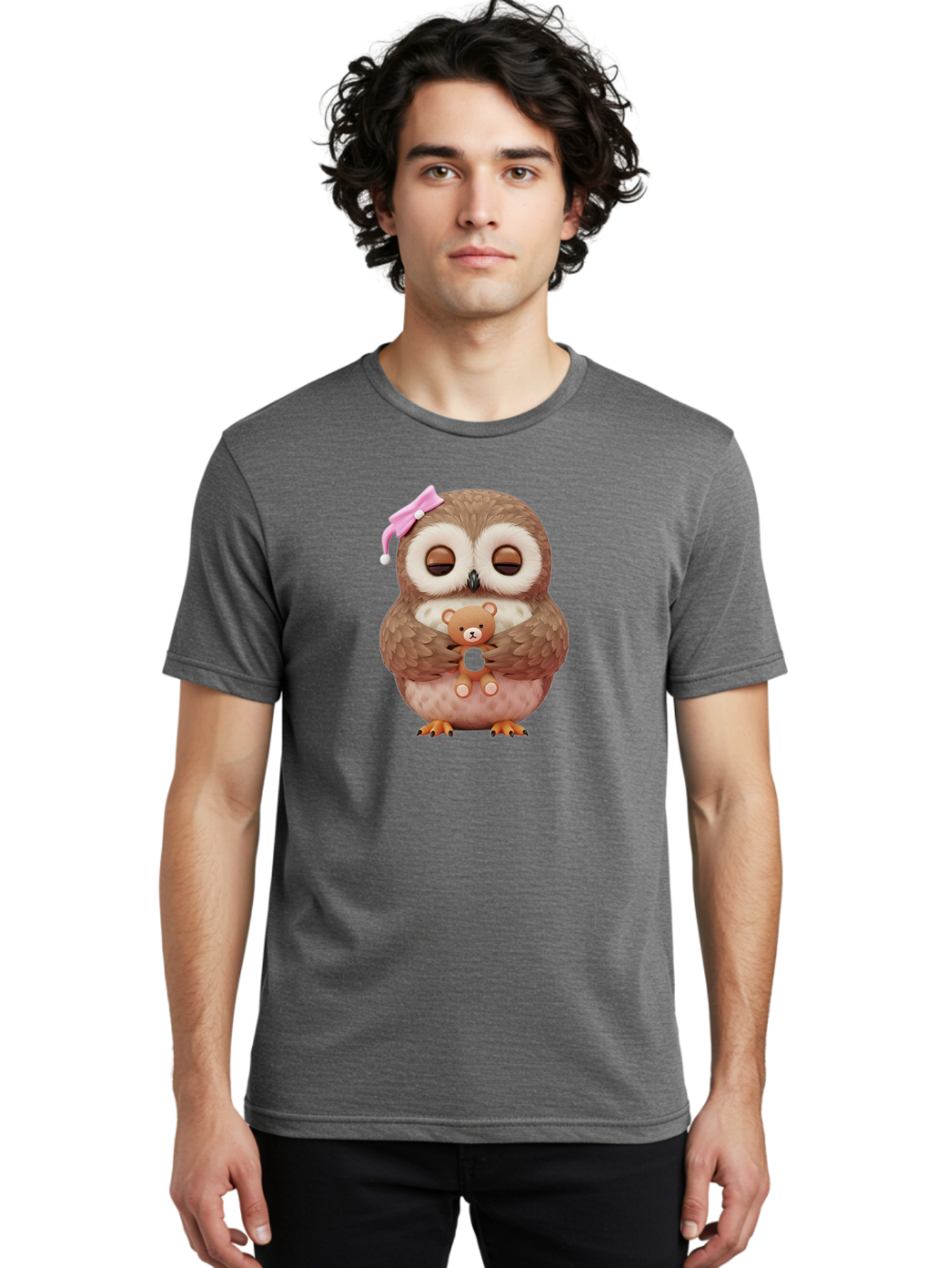 Owl-Hugging-Teddy-Bear Men'S Graphic Tee, 100% Cotton, Comfortable Casual Summer Wear, Machine Washable, Vintage Camera, Old Camera, Antique Camera, Black Camera, Classic Photography, Photography Equipment, Nostalgic Device, Film Camera, Baf928