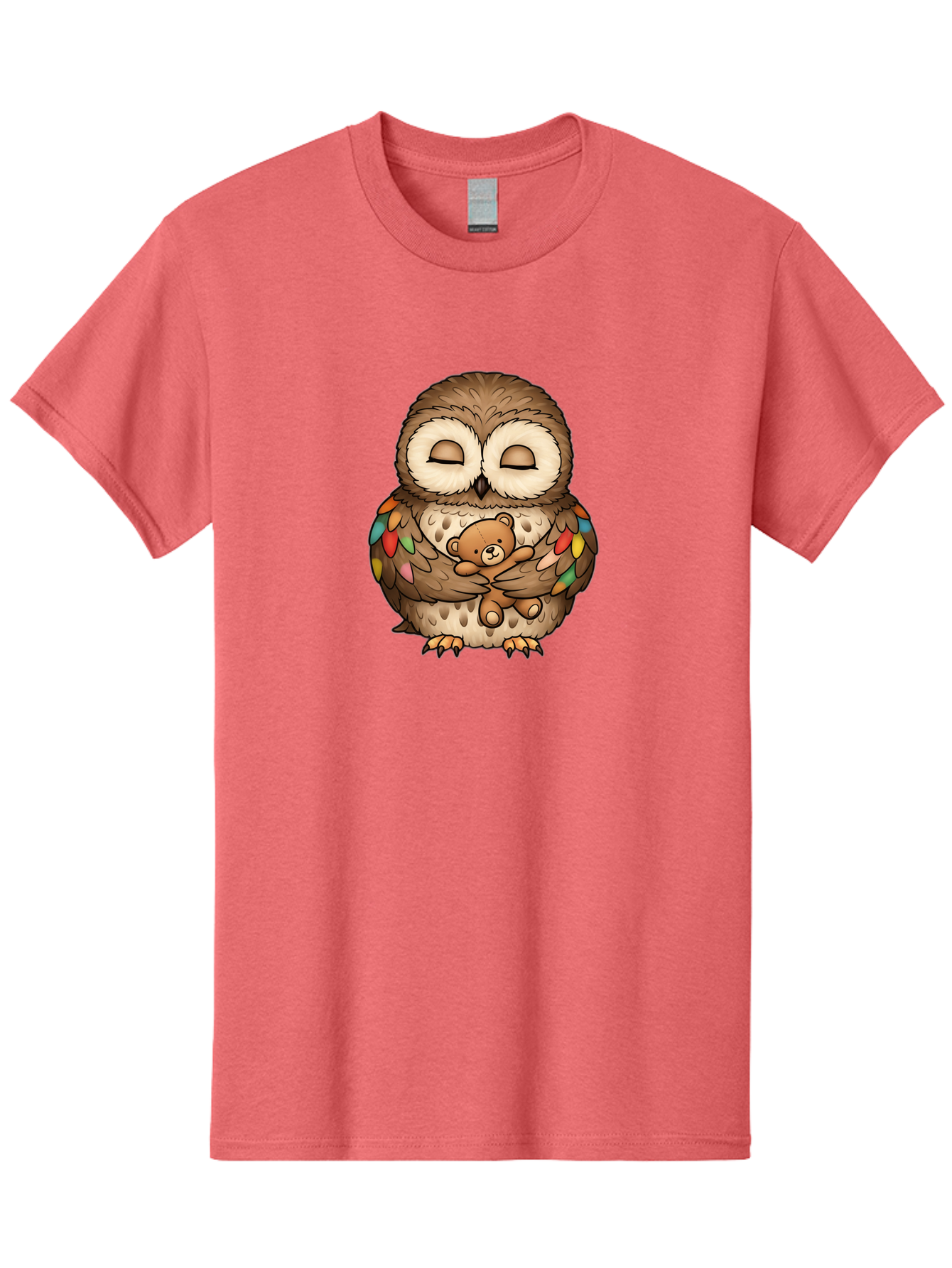Owl-Hugging-Teddy Men'S Graphic Tee, 100% Cotton, Comfortable Casual Summer Wear, Machine Washable, Vintage Camera, Old Camera, Antique Camera, Black Camera, Classic Photography, Photography Equipment, Nostalgic Device, Film Camera, Camera Art Baf929