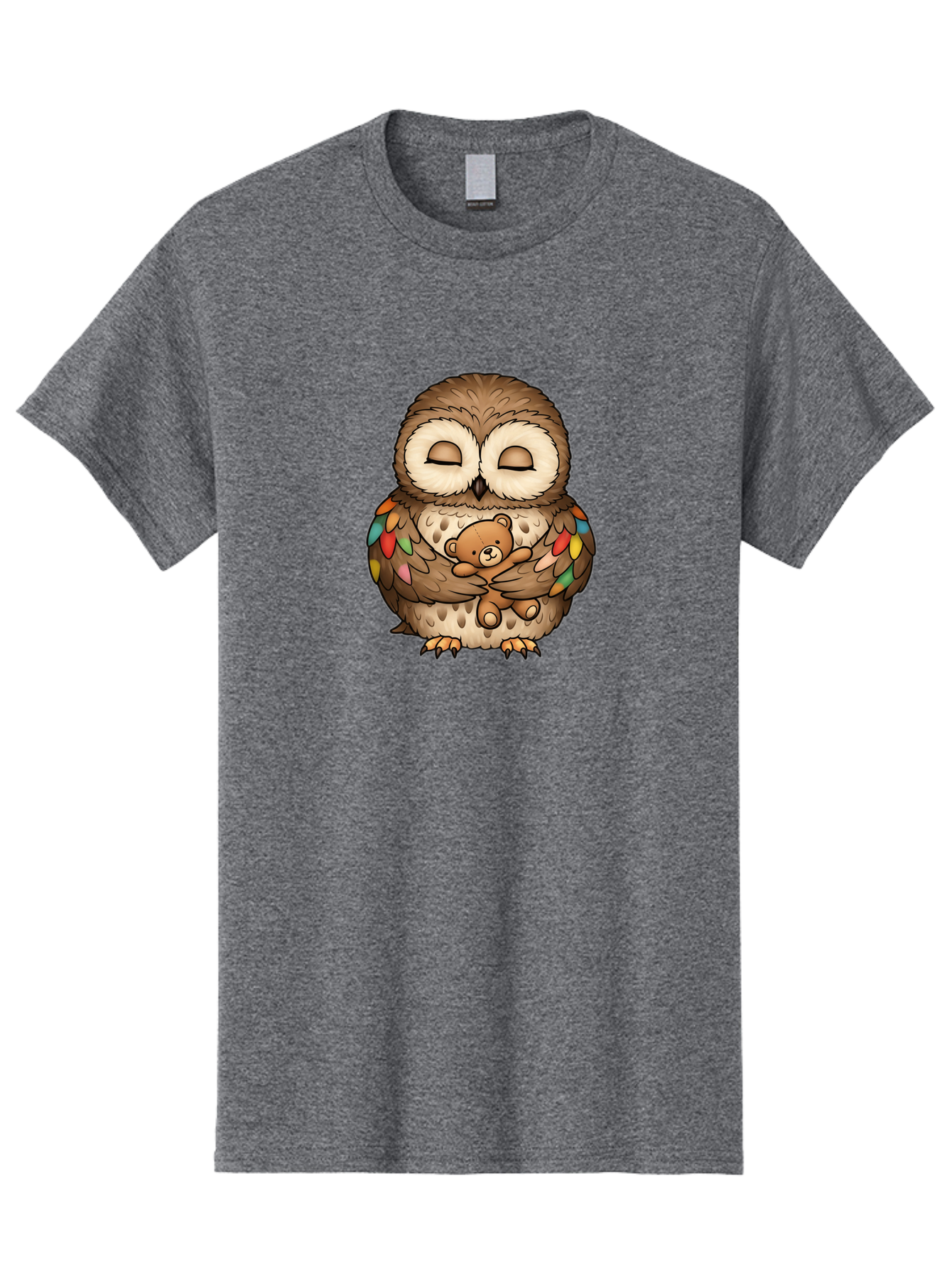 Owl-Hugging-Teddy Men'S Graphic Tee, 100% Cotton, Comfortable Casual Summer Wear, Machine Washable, Vintage Camera, Old Camera, Antique Camera, Black Camera, Classic Photography, Photography Equipment, Nostalgic Device, Film Camera, Camera Art Baf929
