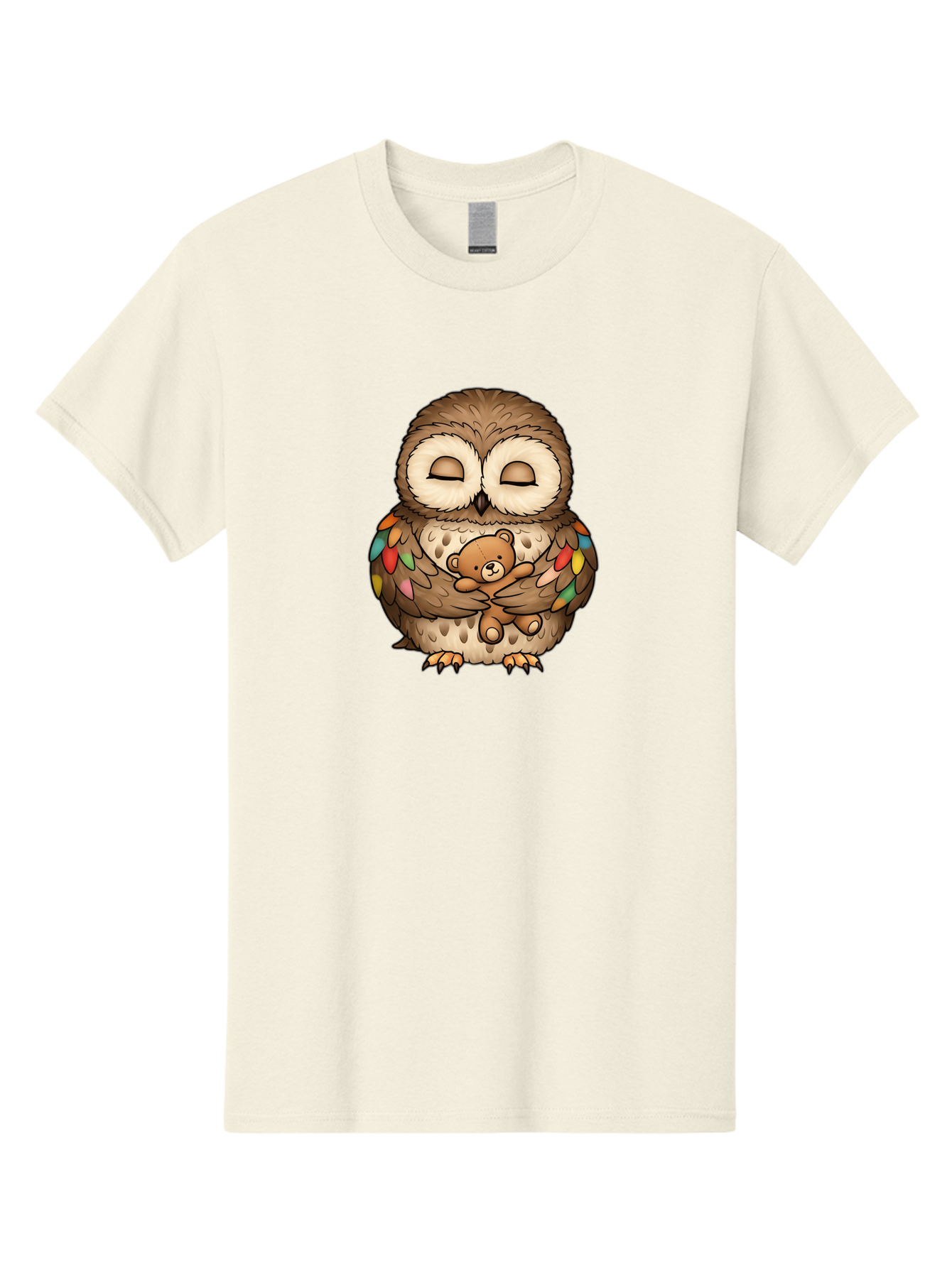 Owl-Hugging-Teddy Men'S Graphic Tee, 100% Cotton, Comfortable Casual Summer Wear, Machine Washable, Vintage Camera, Old Camera, Antique Camera, Black Camera, Classic Photography, Photography Equipment, Nostalgic Device, Film Camera, Camera Art Baf929
