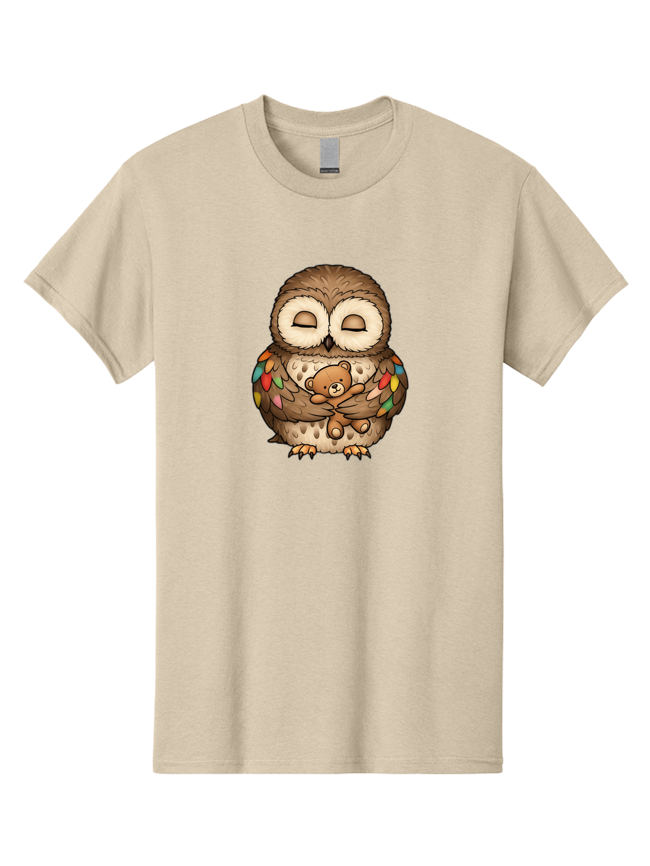 Owl-Hugging-Teddy Men'S Graphic Tee, 100% Cotton, Comfortable Casual Summer Wear, Machine Washable, Vintage Camera, Old Camera, Antique Camera, Black Camera, Classic Photography, Photography Equipment, Nostalgic Device, Film Camera, Camera Art Baf929
