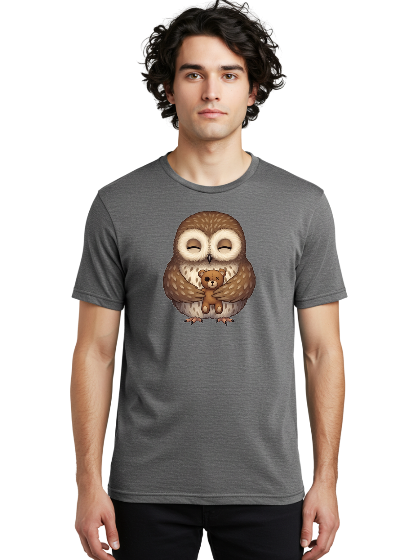 Owl-Hugging-Voodoo-Teddy Men'S Graphic Tee, 100% Cotton, Comfortable Casual Summer Wear, Machine Washable, Vintage Camera, Old Camera, Antique Camera, Black Camera, Classic Photography, Photography Equipment, Nostalgic Device, Film Camera, Baf930