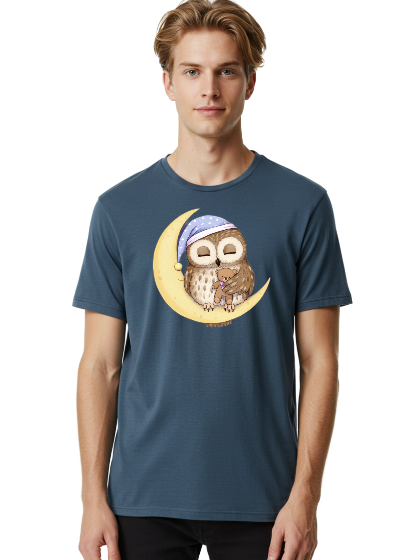 Owl-On-The-Moon Men'S Graphic Tee, 100% Cotton, Comfortable Casual Summer Wear, Machine Washable, Vintage Camera, Old Camera, Antique Camera, Black Camera, Classic Photography, Photography Equipment, Nostalgic Device, Film Camera, Camera Art Baf931