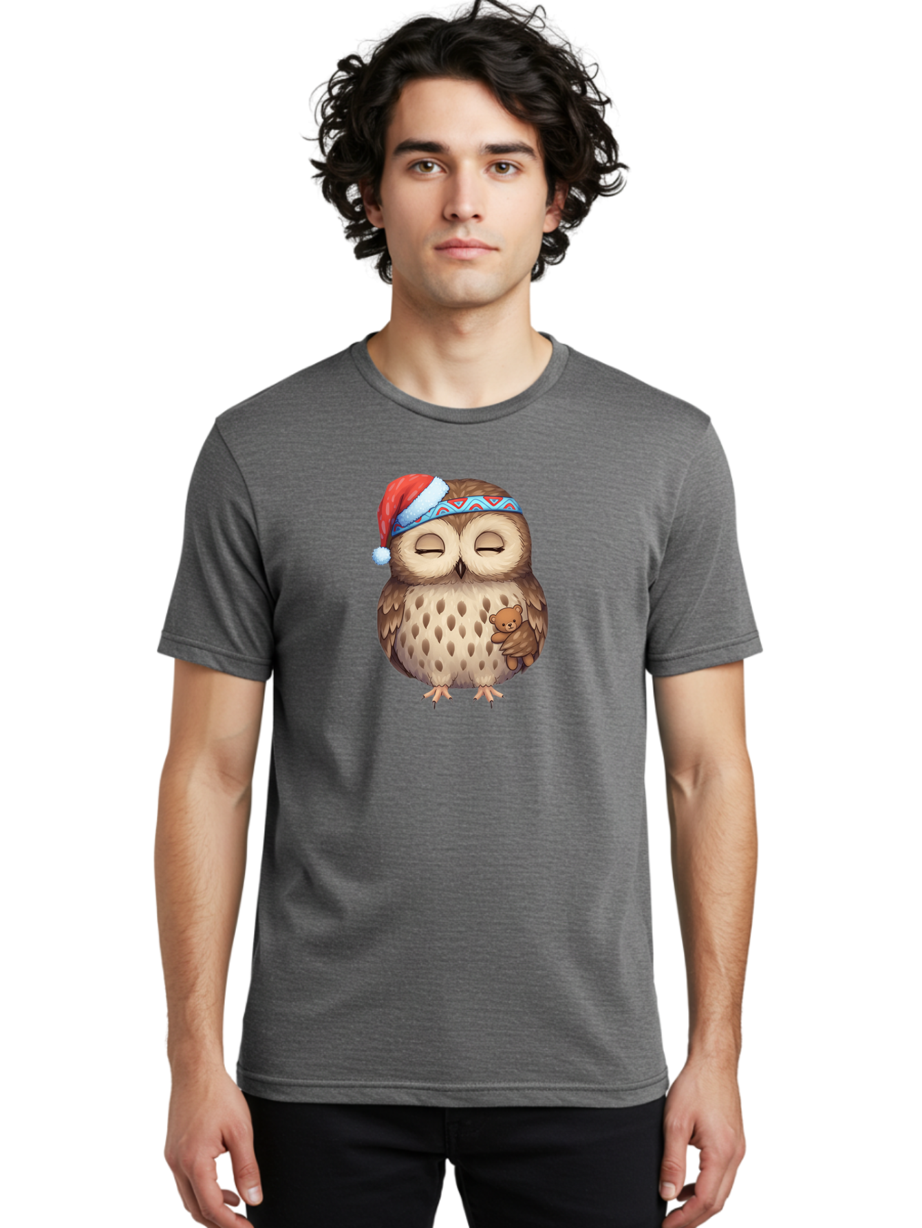 Owl-With-Santa-Hat Men'S Graphic Tee, 100% Cotton, Comfortable Casual Summer Wear, Machine Washable, Vintage Camera, Old Camera, Antique Camera, Black Camera, Classic Photography, Photography Equipment, Nostalgic Device, Film Camera, Baf934