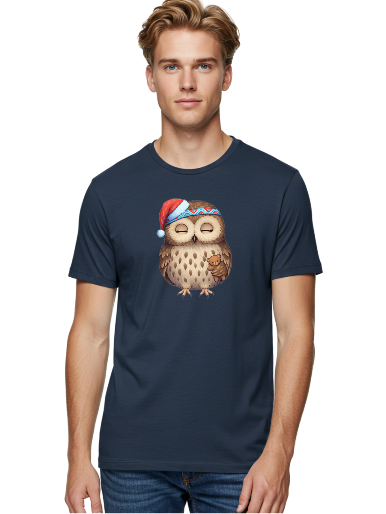 Owl-With-Santa-Hat Men'S Graphic Tee, 100% Cotton, Comfortable Casual Summer Wear, Machine Washable, Vintage Camera, Old Camera, Antique Camera, Black Camera, Classic Photography, Photography Equipment, Nostalgic Device, Film Camera, Baf934