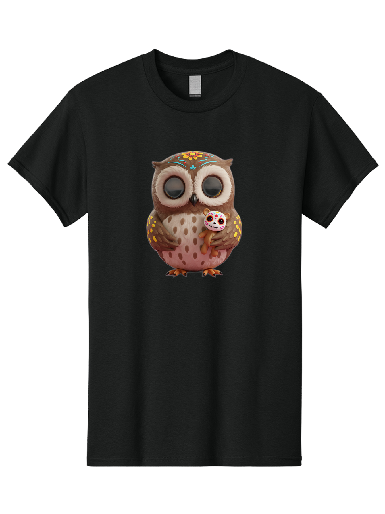 Owl-With-Sugar-Skull-Teddy-Bear Men'S Graphic Tee, 100% Cotton, Comfortable Casual Summer Wear, Machine Washable, Vintage Camera, Old Camera, Antique Camera, Black Camera, Classic Photography, Photography Equipment, Nostalgic Device, Baf935