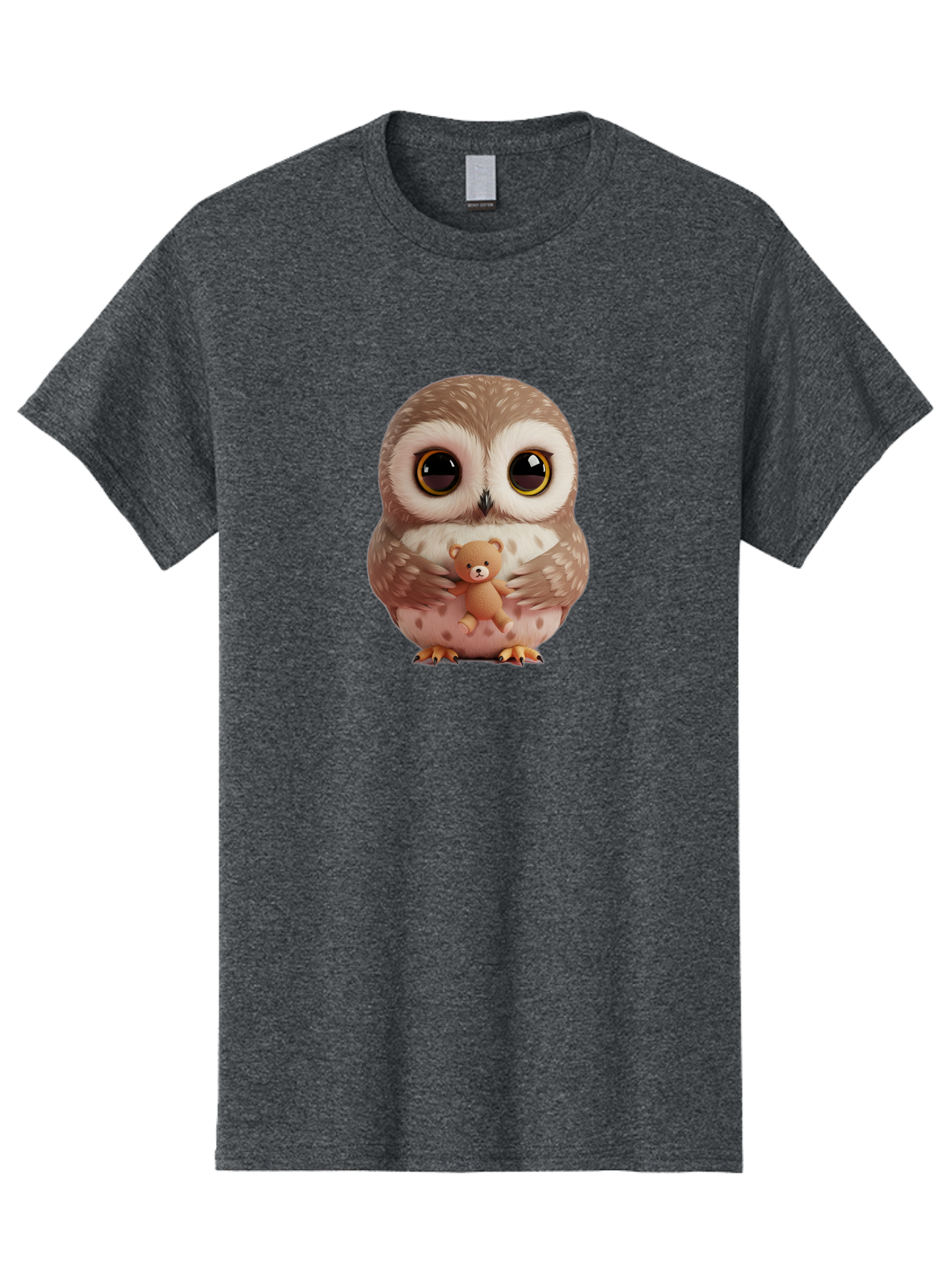 Owl-With-Teddy-3 Men'S Graphic Tee, 100% Cotton, Comfortable Casual Summer Wear, Machine Washable, Vintage Camera, Old Camera, Antique Camera, Black Camera, Classic Photography, Photography Equipment, Nostalgic Device, Film Camera, Camera Art Baf938