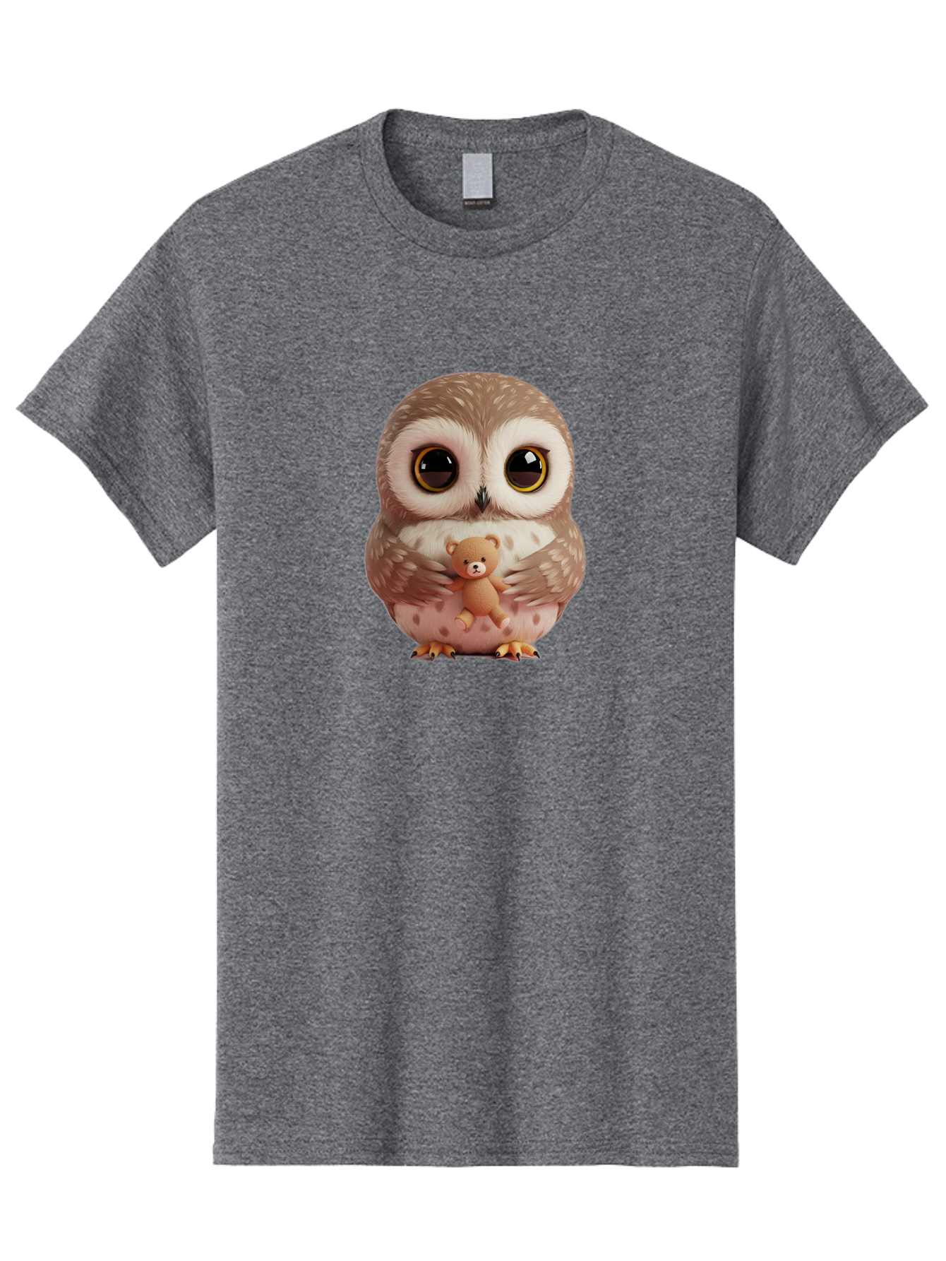 Owl-With-Teddy-3 Men'S Graphic Tee, 100% Cotton, Comfortable Casual Summer Wear, Machine Washable, Vintage Camera, Old Camera, Antique Camera, Black Camera, Classic Photography, Photography Equipment, Nostalgic Device, Film Camera, Camera Art Baf938
