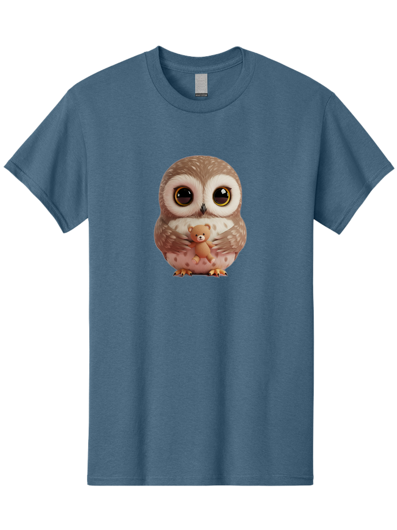Owl-With-Teddy-3 Men'S Graphic Tee, 100% Cotton, Comfortable Casual Summer Wear, Machine Washable, Vintage Camera, Old Camera, Antique Camera, Black Camera, Classic Photography, Photography Equipment, Nostalgic Device, Film Camera, Camera Art Baf938