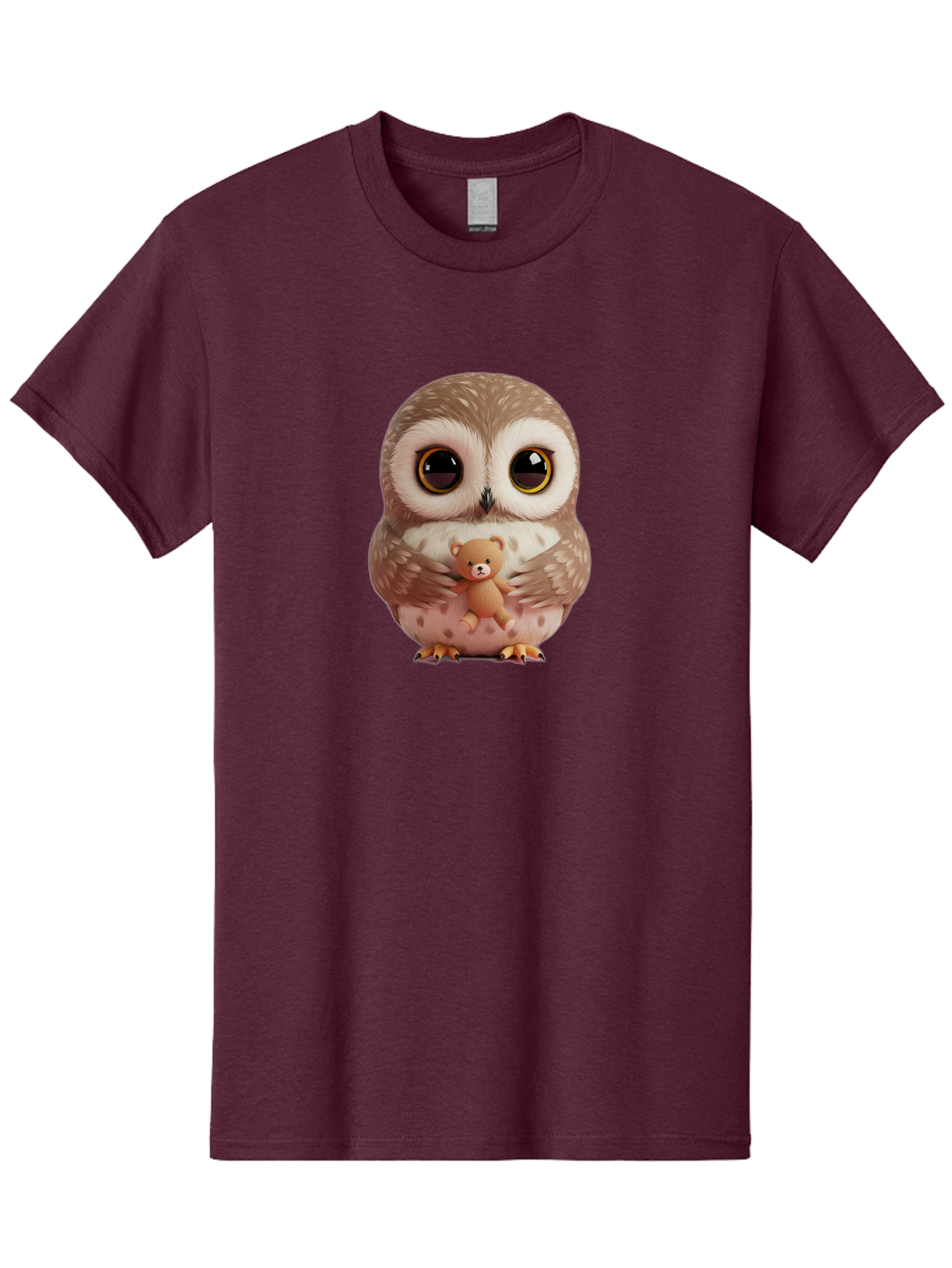 Owl-With-Teddy-3 Men'S Graphic Tee, 100% Cotton, Comfortable Casual Summer Wear, Machine Washable, Vintage Camera, Old Camera, Antique Camera, Black Camera, Classic Photography, Photography Equipment, Nostalgic Device, Film Camera, Camera Art Baf938