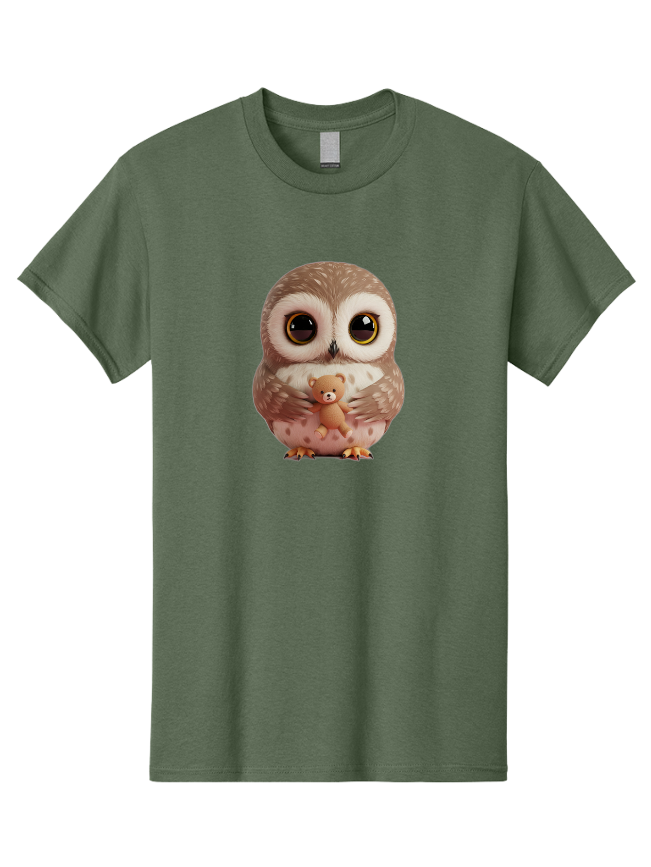 Owl-With-Teddy-3 Men'S Graphic Tee, 100% Cotton, Comfortable Casual Summer Wear, Machine Washable, Vintage Camera, Old Camera, Antique Camera, Black Camera, Classic Photography, Photography Equipment, Nostalgic Device, Film Camera, Camera Art Baf938