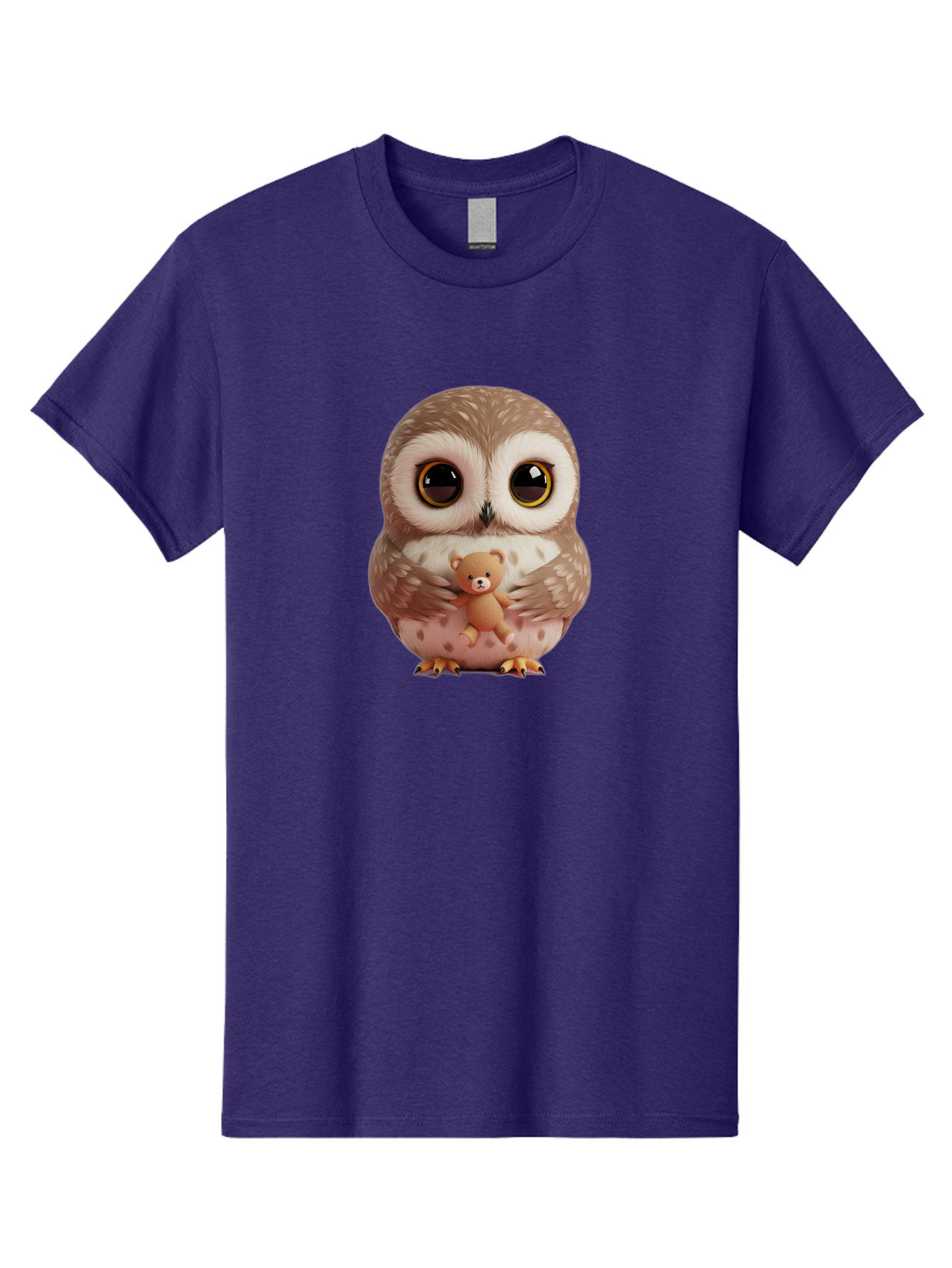 Owl-With-Teddy-3 Men'S Graphic Tee, 100% Cotton, Comfortable Casual Summer Wear, Machine Washable, Vintage Camera, Old Camera, Antique Camera, Black Camera, Classic Photography, Photography Equipment, Nostalgic Device, Film Camera, Camera Art Baf938