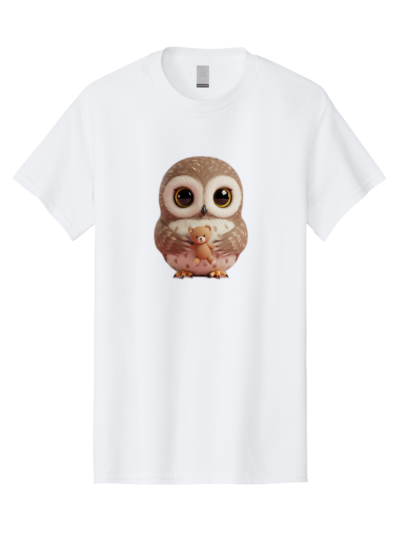 Owl-With-Teddy-3 Men'S Graphic Tee, 100% Cotton, Comfortable Casual Summer Wear, Machine Washable, Vintage Camera, Old Camera, Antique Camera, Black Camera, Classic Photography, Photography Equipment, Nostalgic Device, Film Camera, Camera Art Baf938