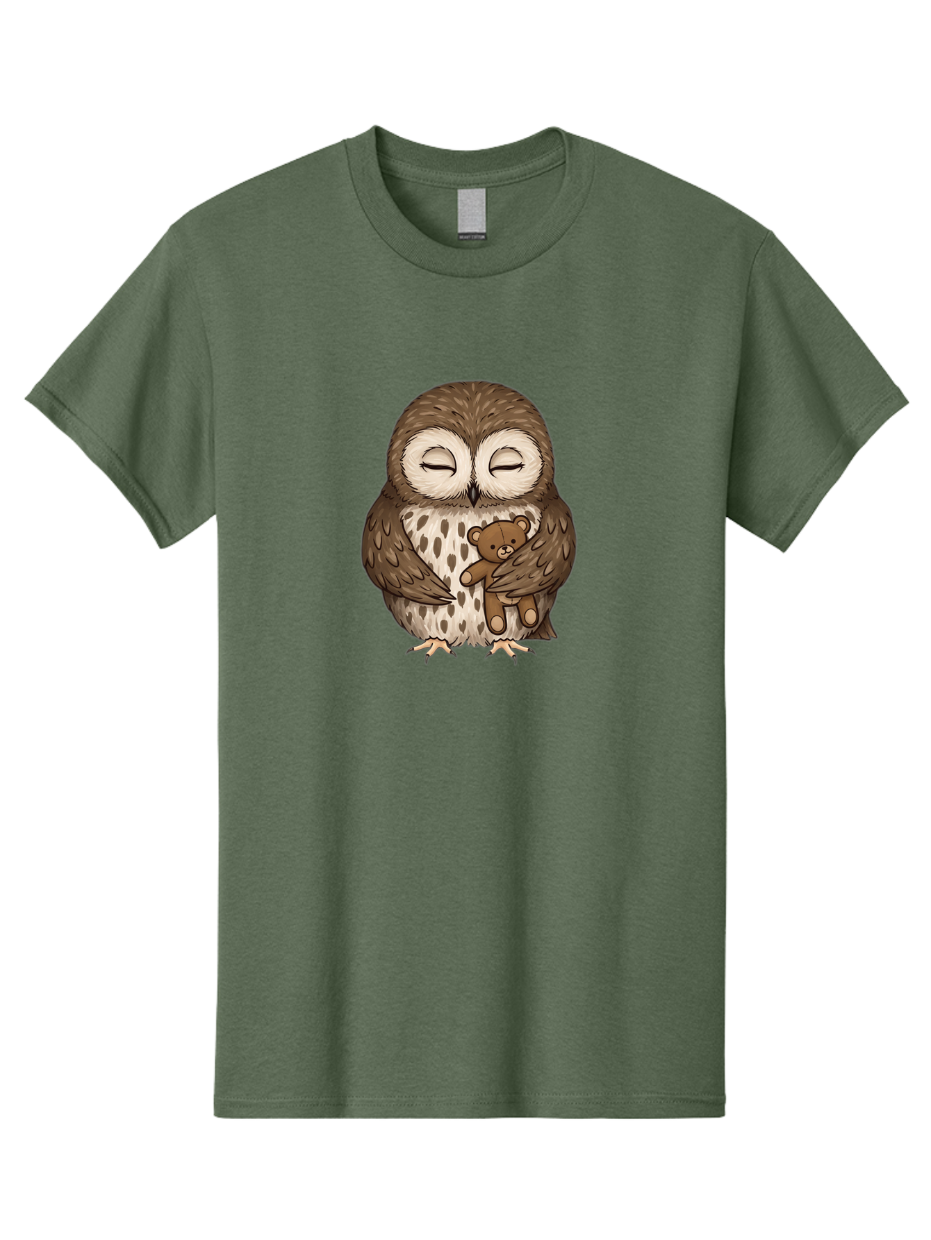 Owl-With-Teddy-4 Men'S Graphic Tee, 100% Cotton, Comfortable Casual Summer Wear, Machine Washable, Vintage Camera, Old Camera, Antique Camera, Black Camera, Classic Photography, Photography Equipment, Nostalgic Device, Film Camera, Camera Art Baf939