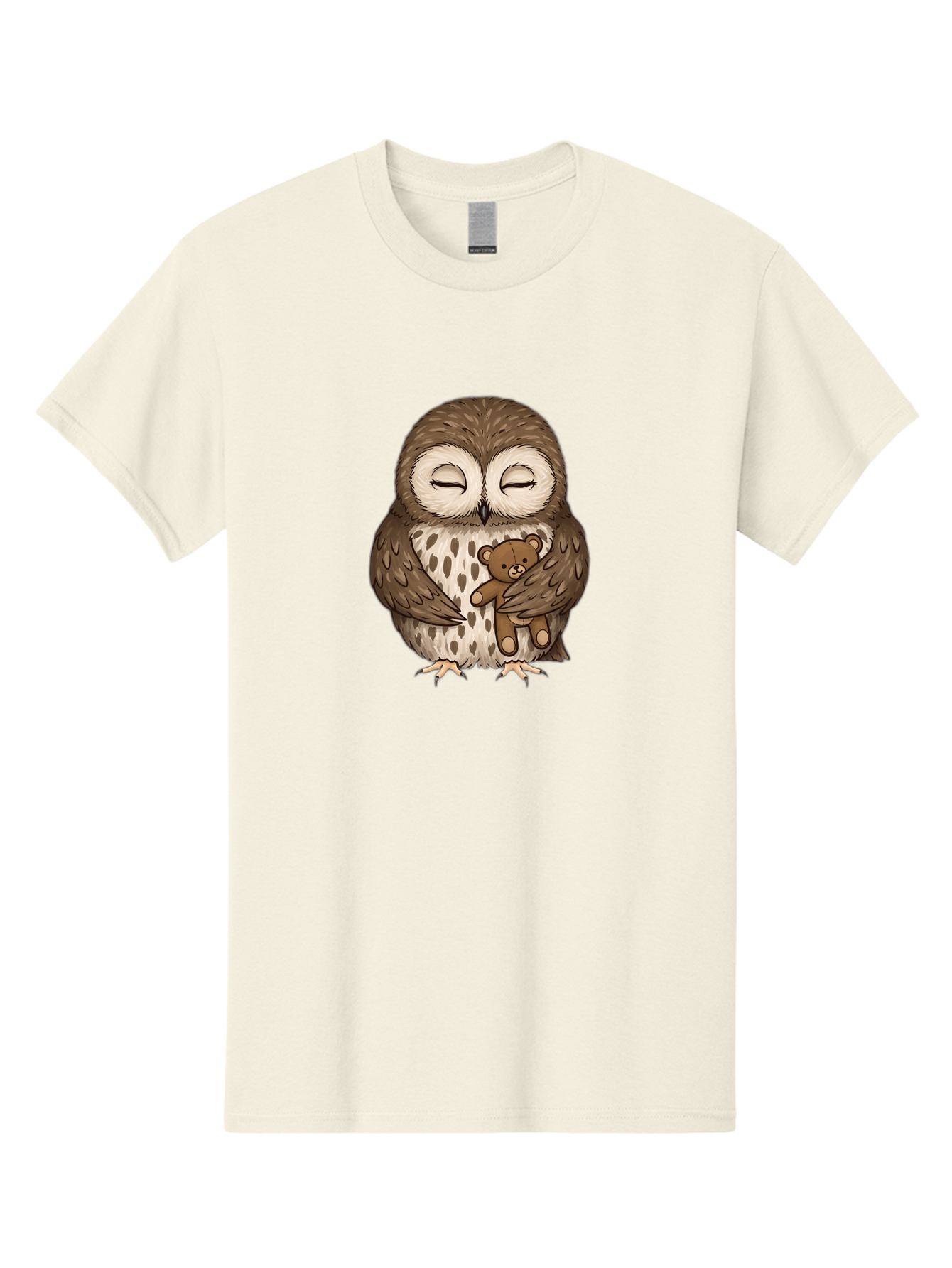 Owl-With-Teddy-4 Men'S Graphic Tee, 100% Cotton, Comfortable Casual Summer Wear, Machine Washable, Vintage Camera, Old Camera, Antique Camera, Black Camera, Classic Photography, Photography Equipment, Nostalgic Device, Film Camera, Camera Art Baf939