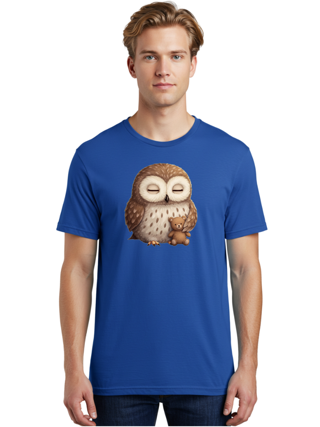 Owl-With-Teddy-Bear Men'S Graphic Tee, 100% Cotton, Comfortable Casual Summer Wear, Machine Washable, Vintage Camera, Old Camera, Antique Camera, Black Camera, Classic Photography, Photography Equipment, Nostalgic Device, Film Camera, Baf940
