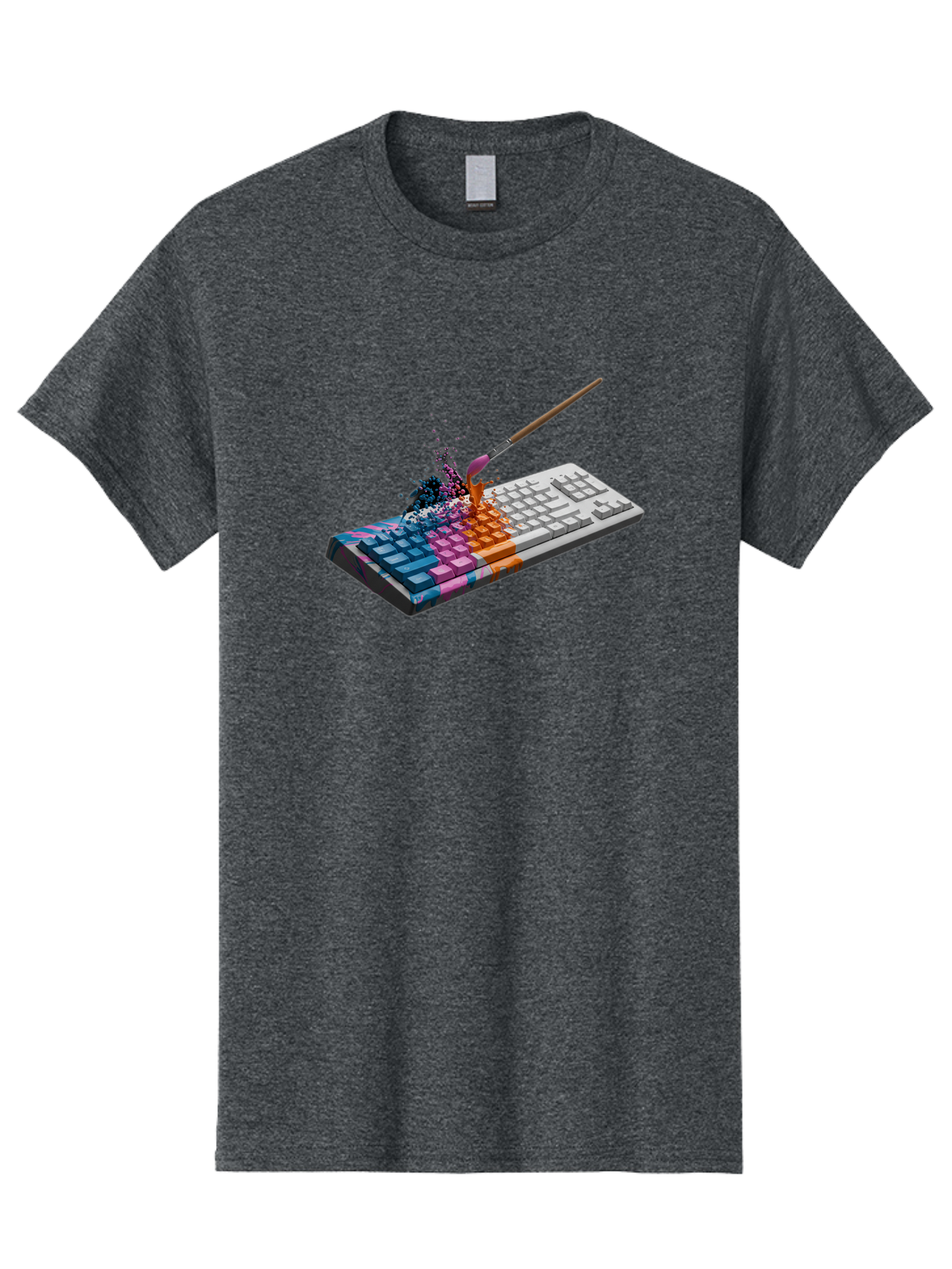 Paintbrush-Keyboard Men'S Graphic Tee, 100% Cotton, Comfortable Casual Summer Wear, Machine Washable, Vintage Camera, Old Camera, Antique Camera, Black Camera, Classic Photography, Photography Equipment, Nostalgic Device, Film Camera, Baf942