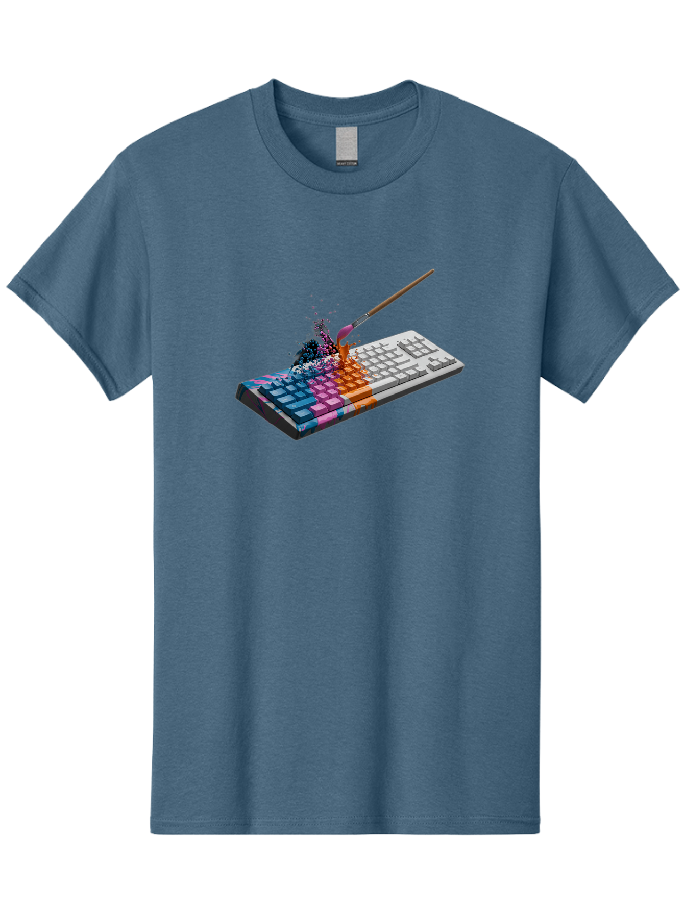 Paintbrush-Keyboard Men'S Graphic Tee, 100% Cotton, Comfortable Casual Summer Wear, Machine Washable, Vintage Camera, Old Camera, Antique Camera, Black Camera, Classic Photography, Photography Equipment, Nostalgic Device, Film Camera, Baf942