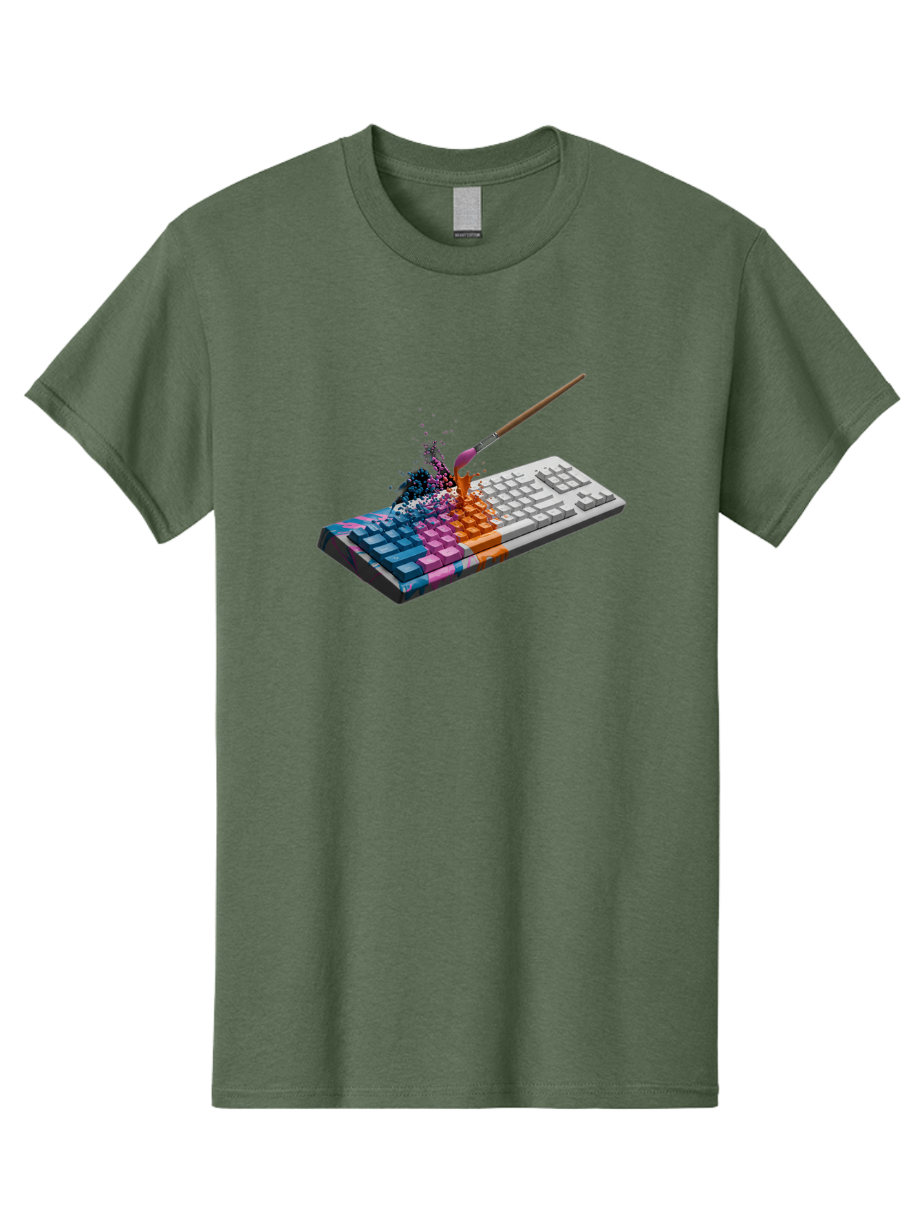 Paintbrush-Keyboard Men'S Graphic Tee, 100% Cotton, Comfortable Casual Summer Wear, Machine Washable, Vintage Camera, Old Camera, Antique Camera, Black Camera, Classic Photography, Photography Equipment, Nostalgic Device, Film Camera, Baf942
