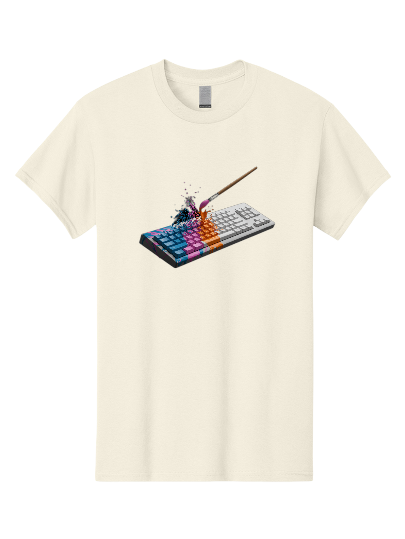 Paintbrush-Keyboard Men'S Graphic Tee, 100% Cotton, Comfortable Casual Summer Wear, Machine Washable, Vintage Camera, Old Camera, Antique Camera, Black Camera, Classic Photography, Photography Equipment, Nostalgic Device, Film Camera, Baf942