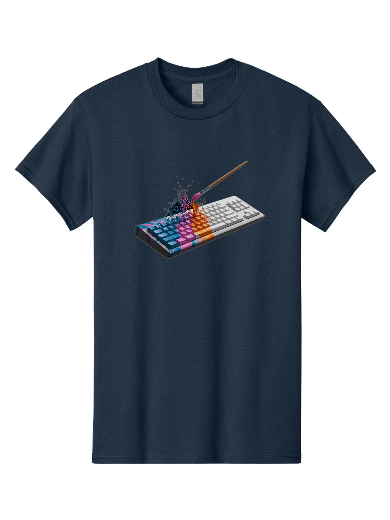 Paintbrush-Keyboard Men'S Graphic Tee, 100% Cotton, Comfortable Casual Summer Wear, Machine Washable, Vintage Camera, Old Camera, Antique Camera, Black Camera, Classic Photography, Photography Equipment, Nostalgic Device, Film Camera, Baf942