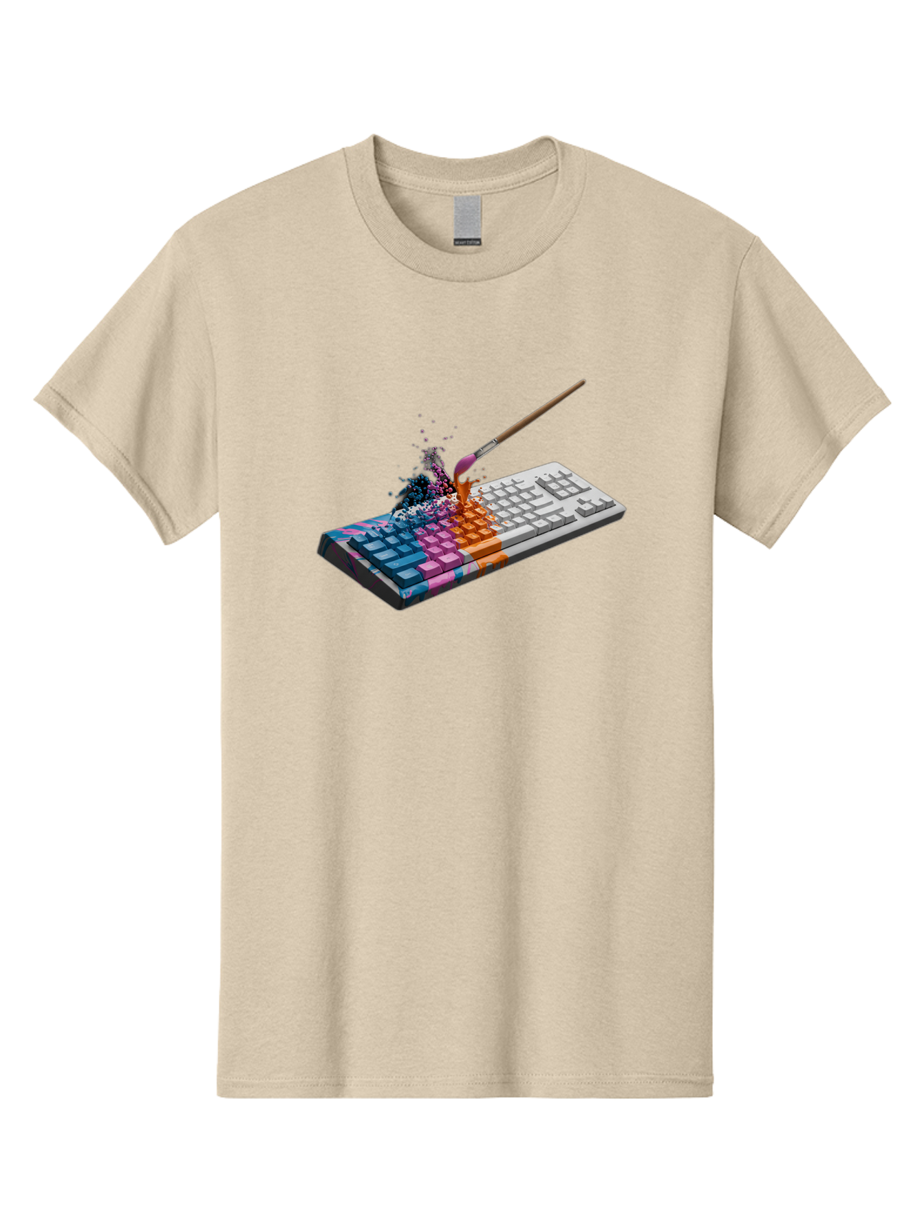Paintbrush-Keyboard Men'S Graphic Tee, 100% Cotton, Comfortable Casual Summer Wear, Machine Washable, Vintage Camera, Old Camera, Antique Camera, Black Camera, Classic Photography, Photography Equipment, Nostalgic Device, Film Camera, Baf942